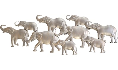 HOFMANN LIVING AND MORE Wanddekoobjekt »Elefantenfamilie, silber«, (1 St.), Wanddeko,... kaufen