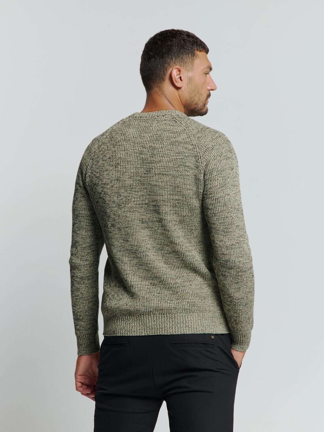 NO EXCESS Rundhalspullover »No Excess Farbiger Rippenpullover«