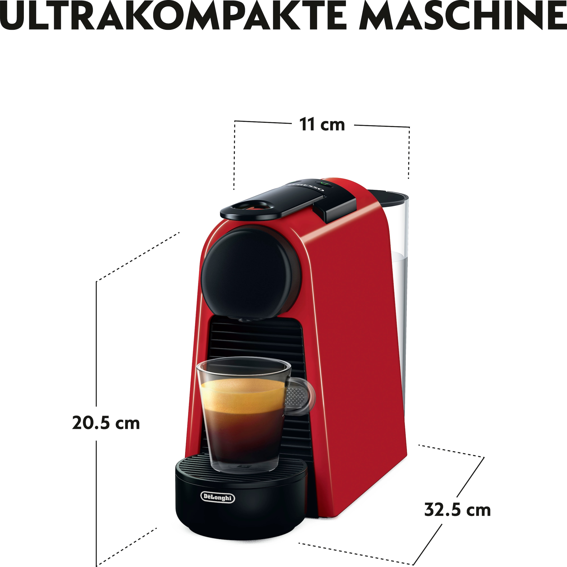 Nespresso Kapselmaschine »Essenza Mini EN85.R von DeLonghi, Red«, inkl. Willkommenspaket mit 7 Kapseln