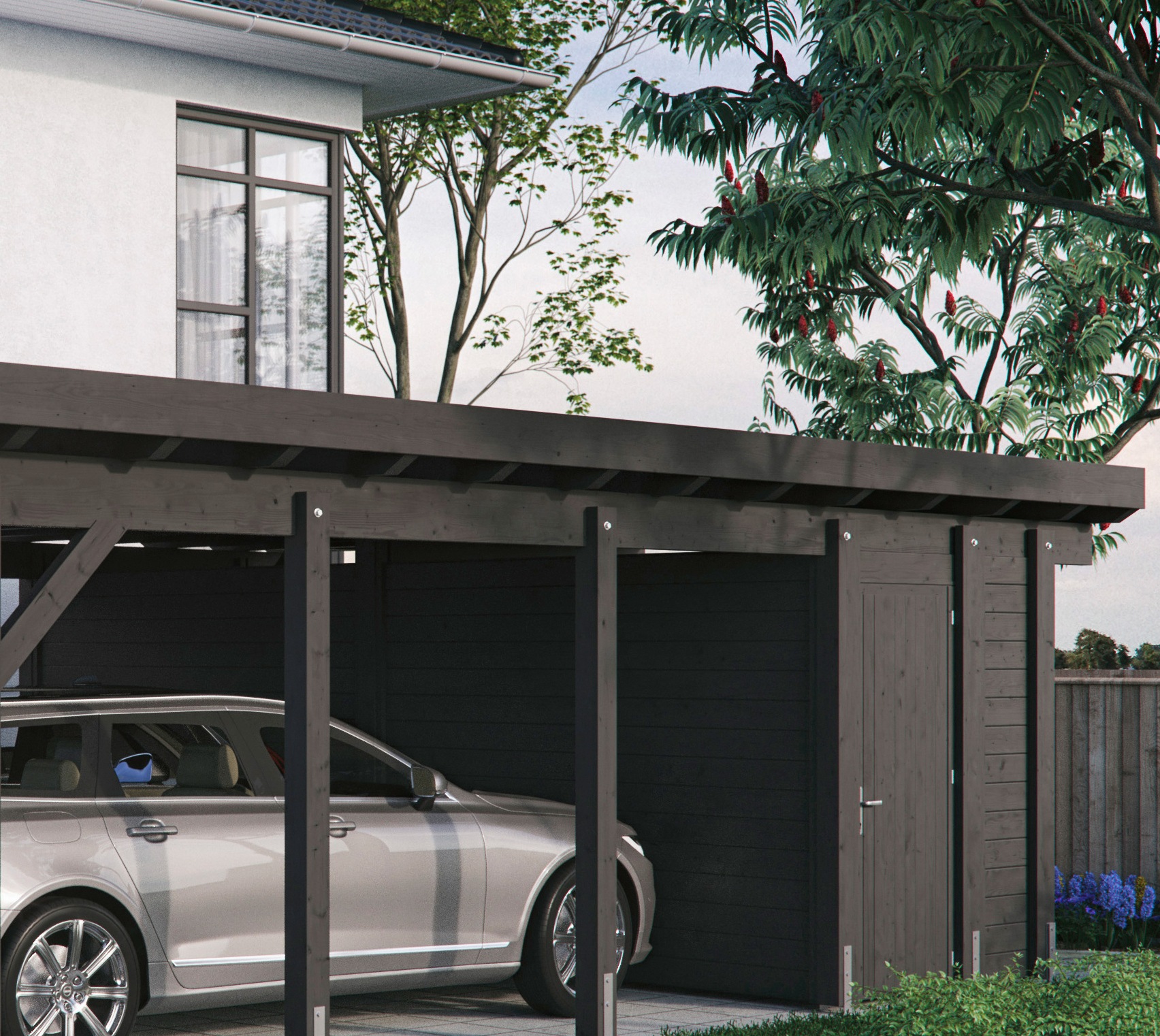 Kiehn-Holz Carport-Geräteraum nur für Carport KH 330/331, versch. Farben günstig online kaufen