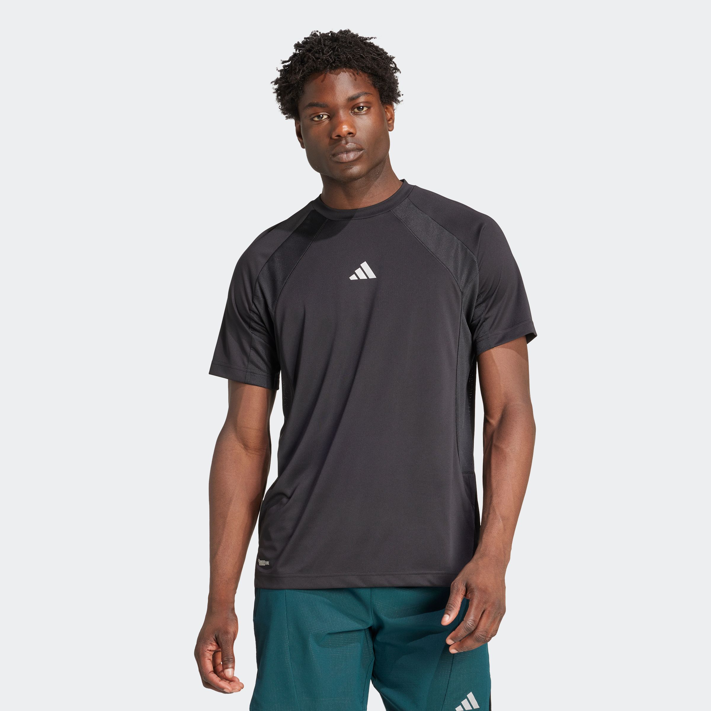 adidas Performance T-Shirt "TECH APP TEE" sportlicher Stil, mit glänzenden Details, ohne Verschluss