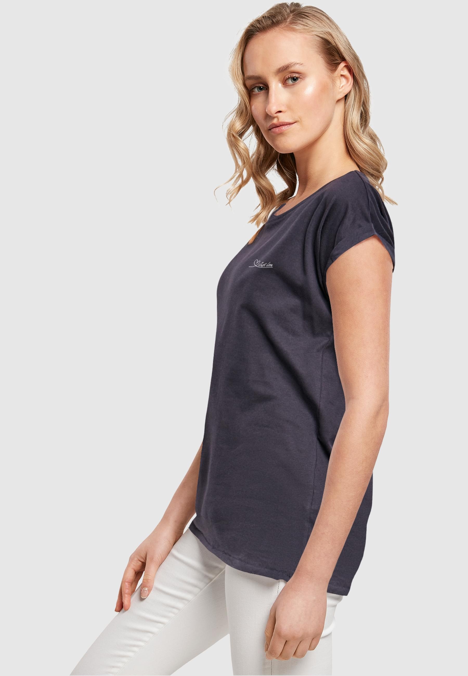 Merchcode T-Shirt »Merchcode Damen Ladies Just love Extended Shoulder Tee«, (1 tlg.)