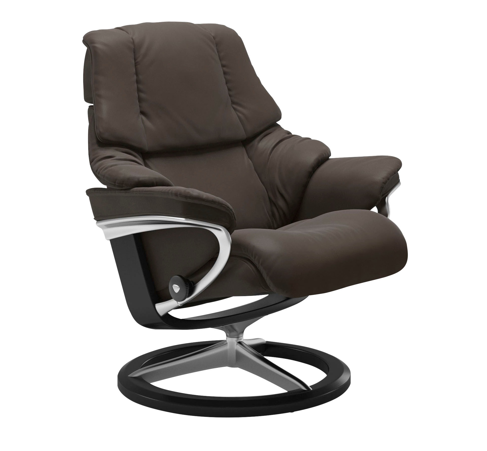 Stressless® Relaxsessel »Reno«, (Set, Relaxsessel mit Hocker), mit Hocker, mit Signature Base, Größe S, M & L, Gestell Schwarz