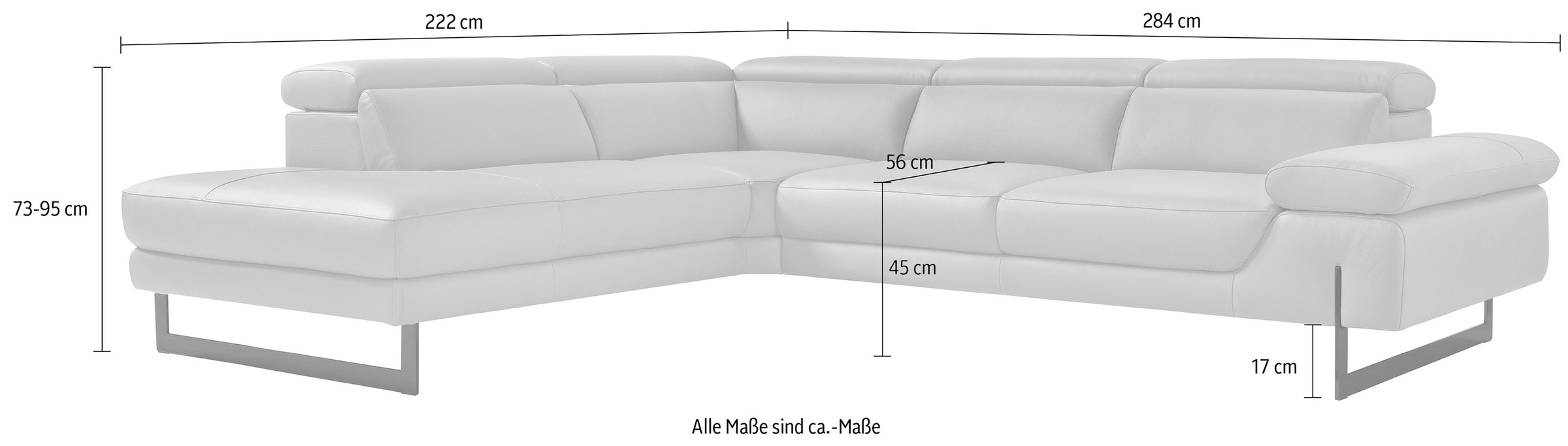 Egoitaliano Ecksofa »Queenie«, mit verstellbaren Arm- und Rücken- bzw. Kopfteilen