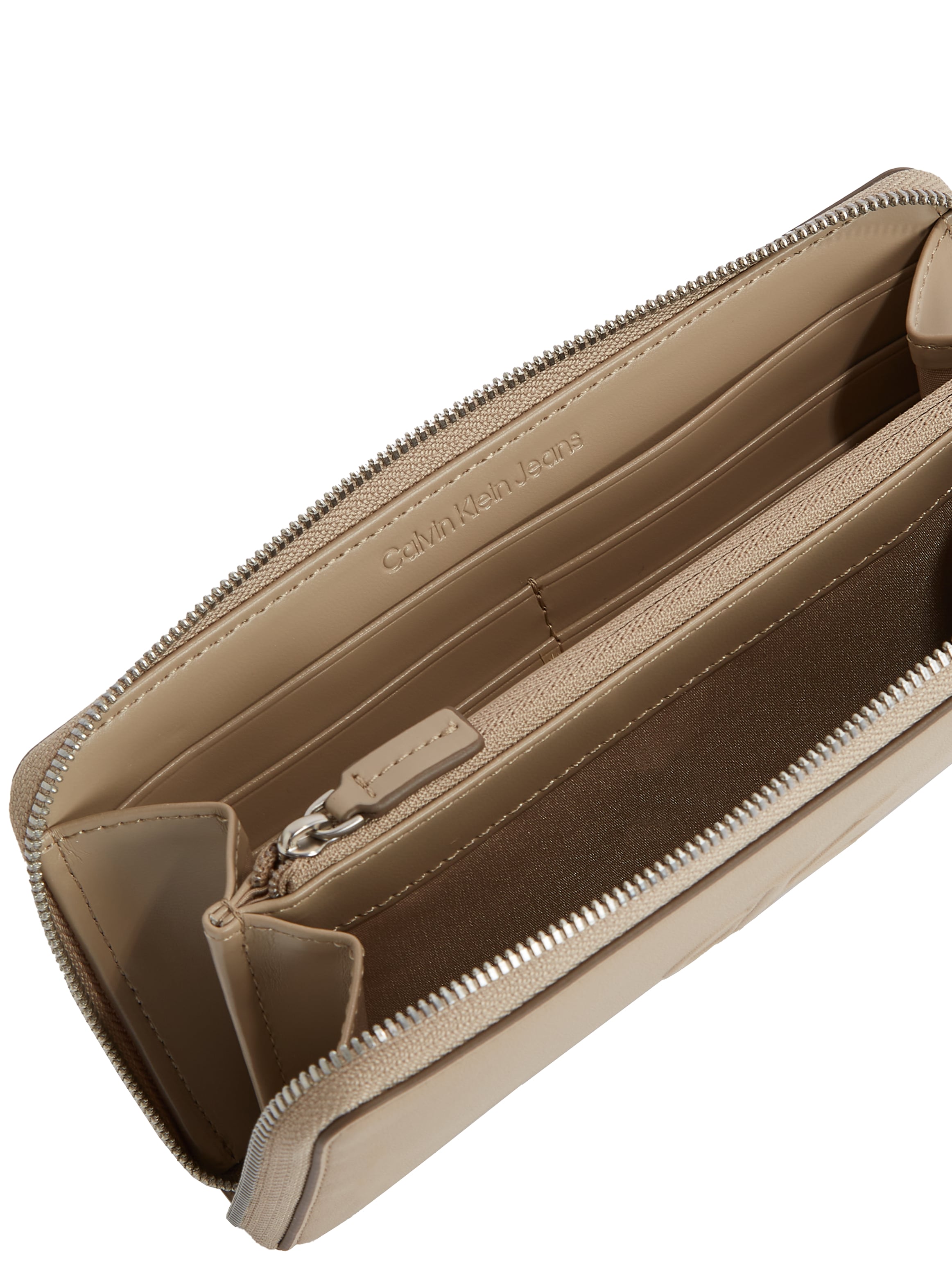Calvin Klein Jeans Geldbörse »SCULPTED ZIP AROUND WALLET«, Geldbeutel, Portemonnaie Damen mit Reißverschluss-Münfach innen