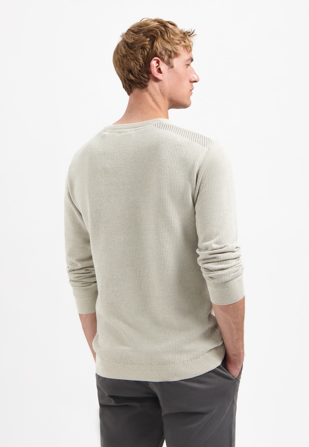 NO EXCESS V-Ausschnitt-Pullover »No Excess Pullover mit Schulterrippung«