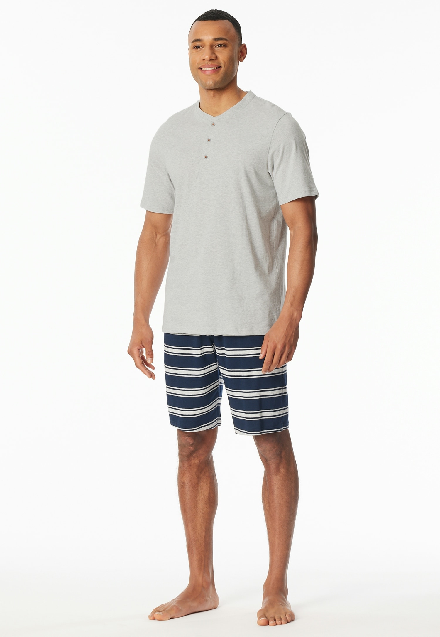 Schiesser Shorty "Casual Nightwear" 2 Stk. tlg., Shirt mit funktionaler Kno günstig online kaufen