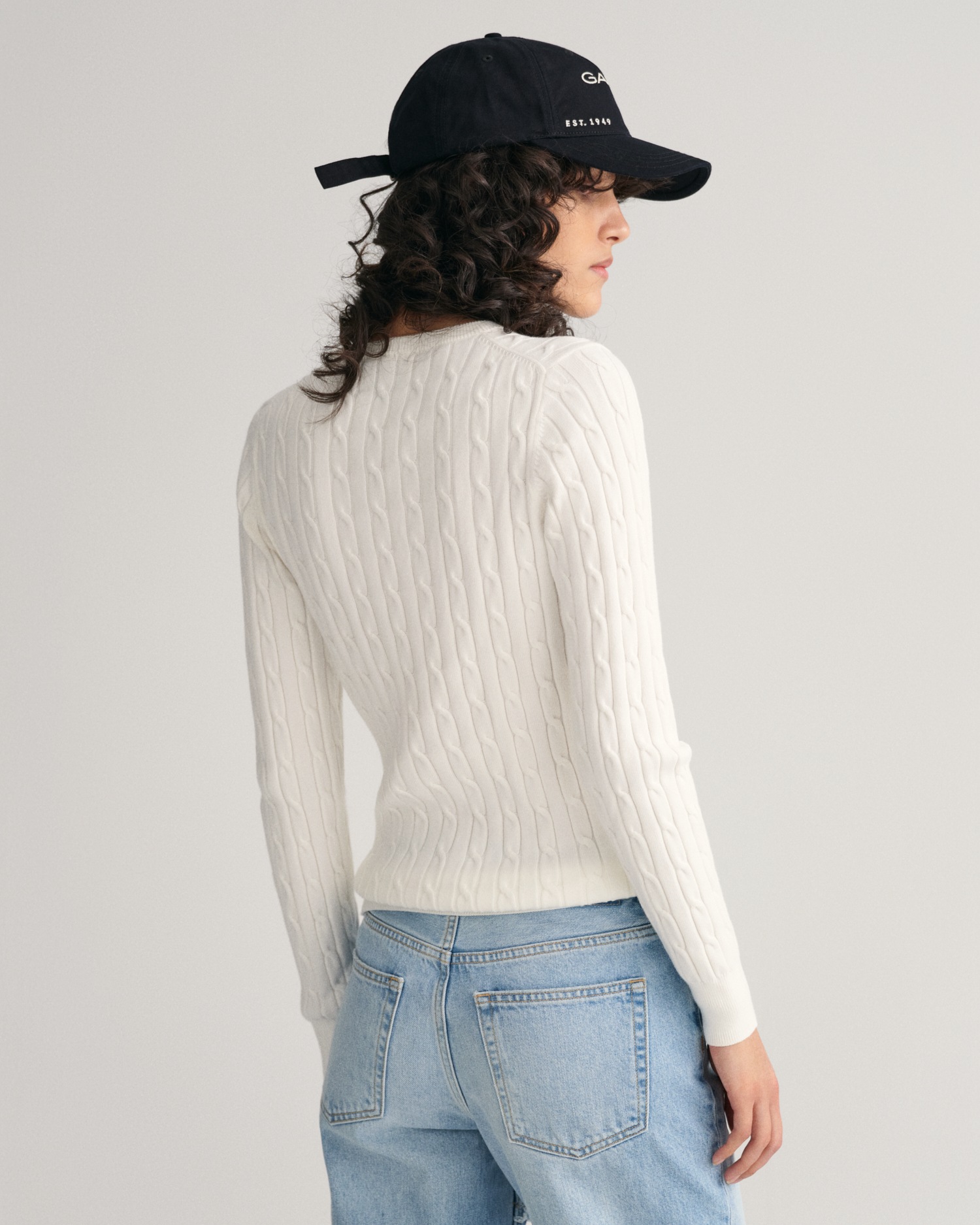 Gant Strickpullover "STRETCH COTTON CABLE C-NECK" mit Logostickerei auf der günstig online kaufen