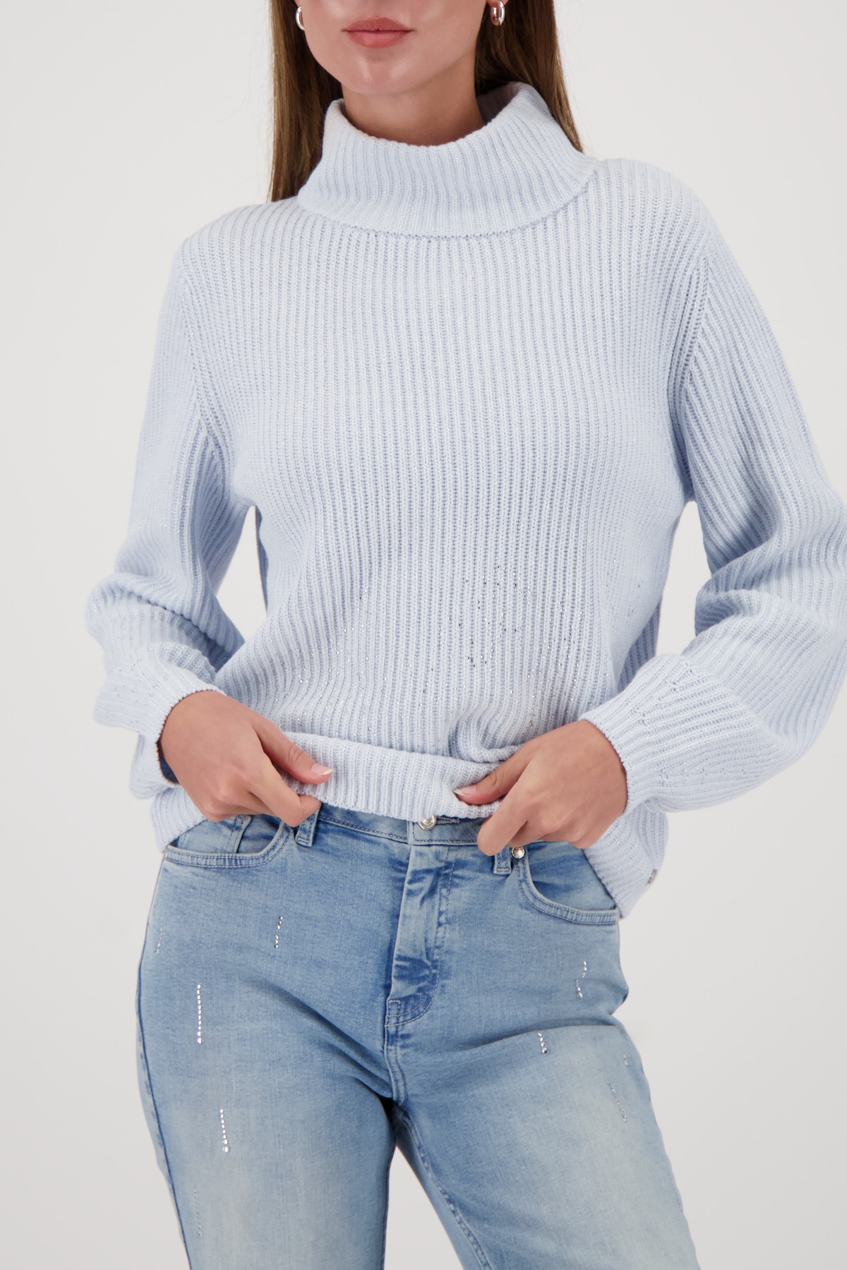 Monari Rollkragenpullover "Pullover Lurex + Schmuck" Regular fit mit Rollkr günstig online kaufen