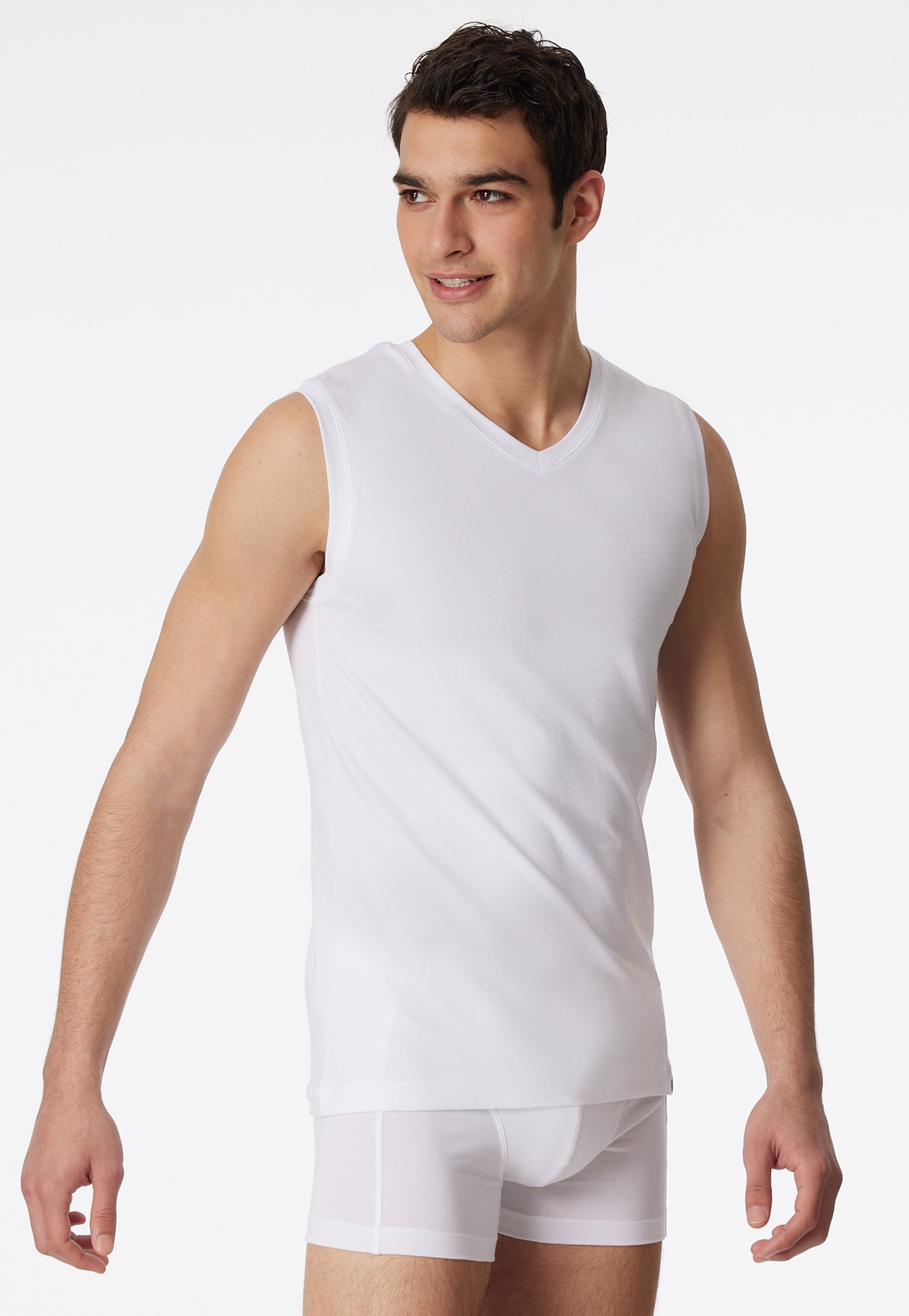 Schiesser Tanktop "Long Life Cotton" Mit V-Ausschnitt, Cotton-Mix