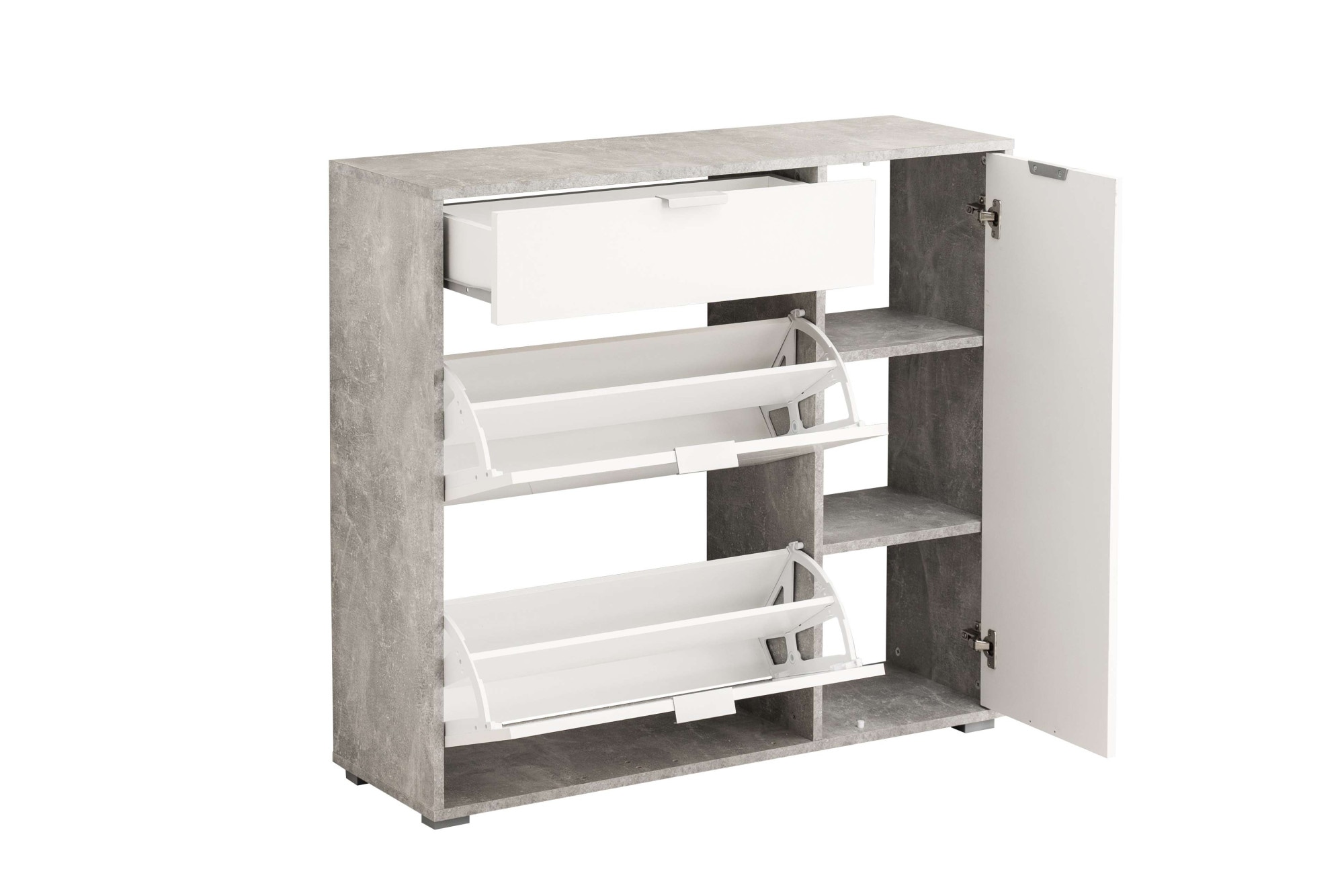 INOSIGN Schuhschrank »Arco 2, Schuhkommode, Schuhregal, Breite 102 cm«, 2 Klappen mit Doppelschuhtrommeln, mit Schublade, in modernen Farben