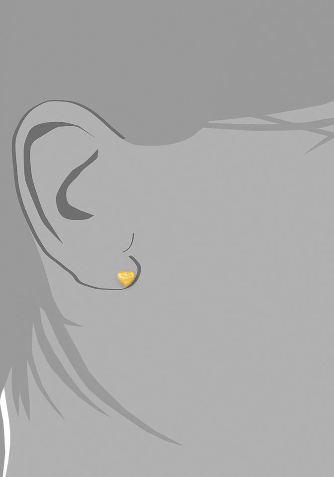 Paar Ohrstecker AMOR "2013849", gold (gelbgoldfarben), Ohrringe, Damen, 4mm, Gelbgold 375, Made in Germany 6