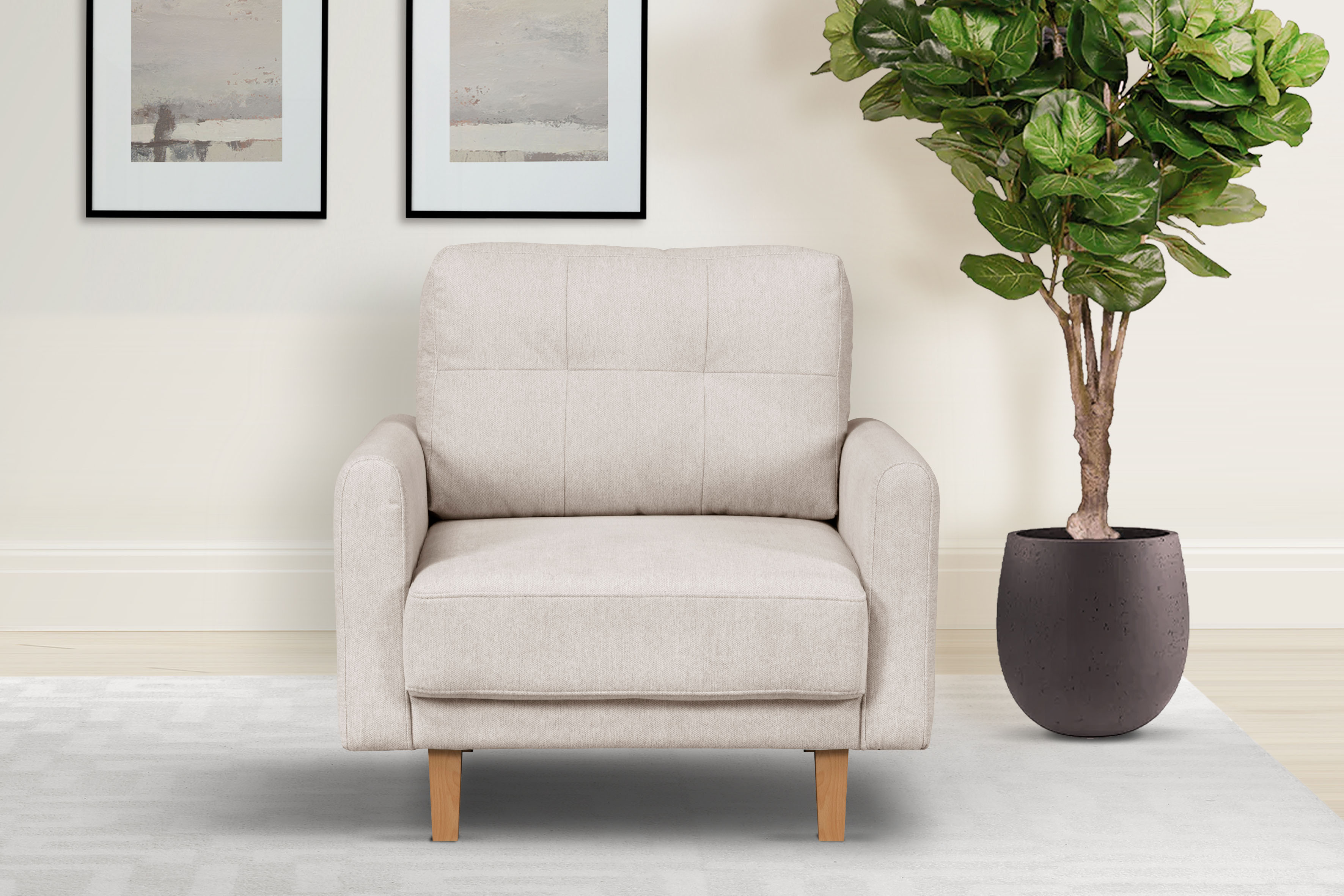 OTTO home Sessel "TRIPLO Relaxsessel mit Wellenunterfederung, Maße B/T/H: 95/100/89 cm" Polstersessel mit Steppung im Rückenkissen, hohe Qualität
