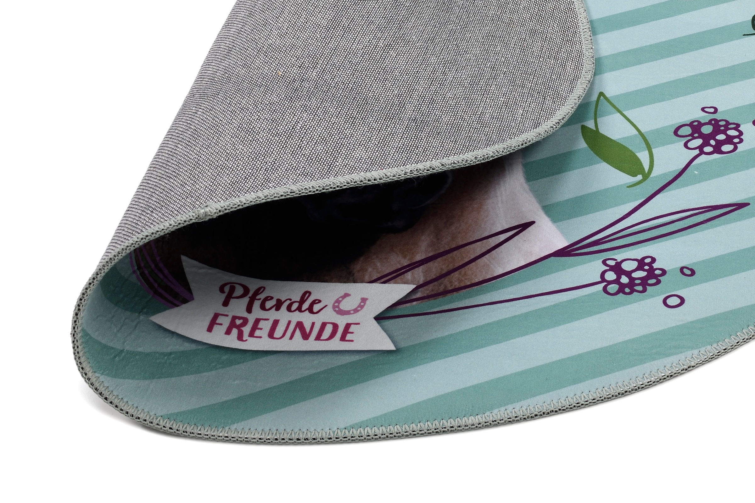Pferdefreunde Kinderteppich »PF-534«, rund, 6 mm Höhe, gestreift, Motiv Pferd