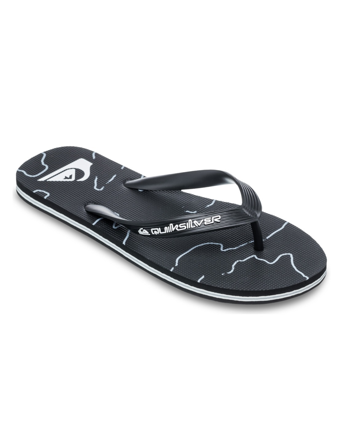 QUIKSILVER Herren Sandale "Molokai Art 25", Gr. 9, schwarz, Obermaterial: Synthetik / Laufsohle: Moosgummi, Schuhe