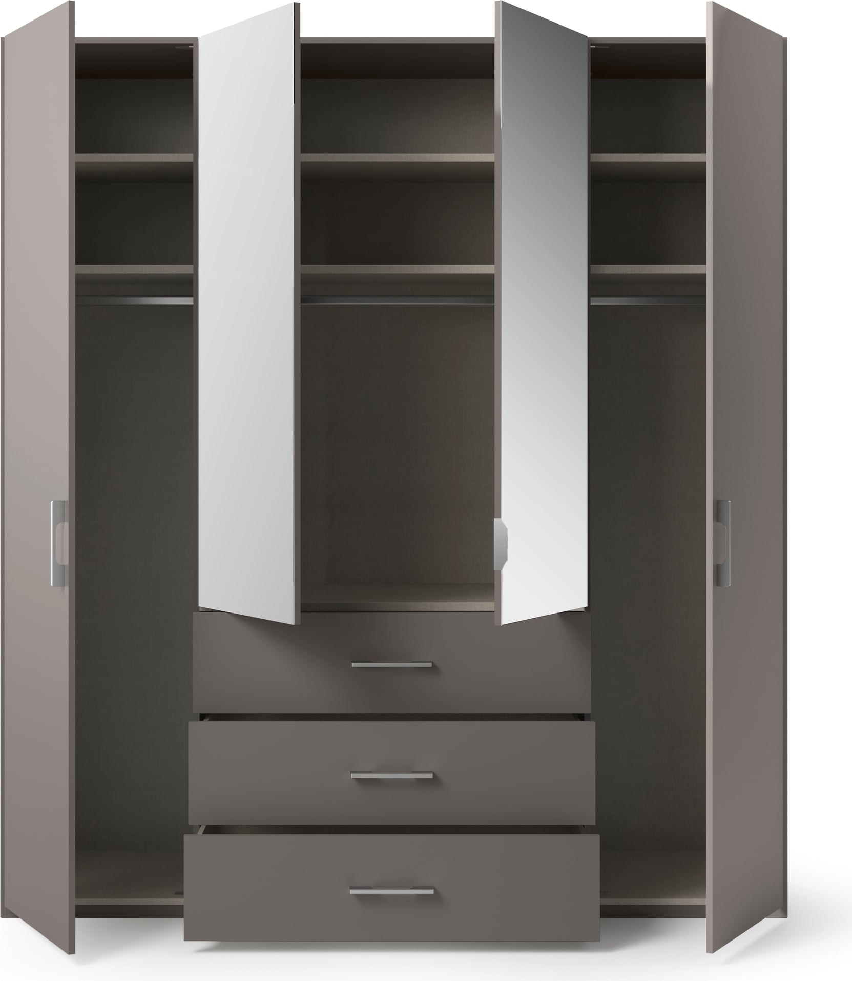 set one by Musterring Drehtürenschrank »Henderson«, mit Spiegel und 3 Schubladen, inkl. Fachböden und Kleiderstangen