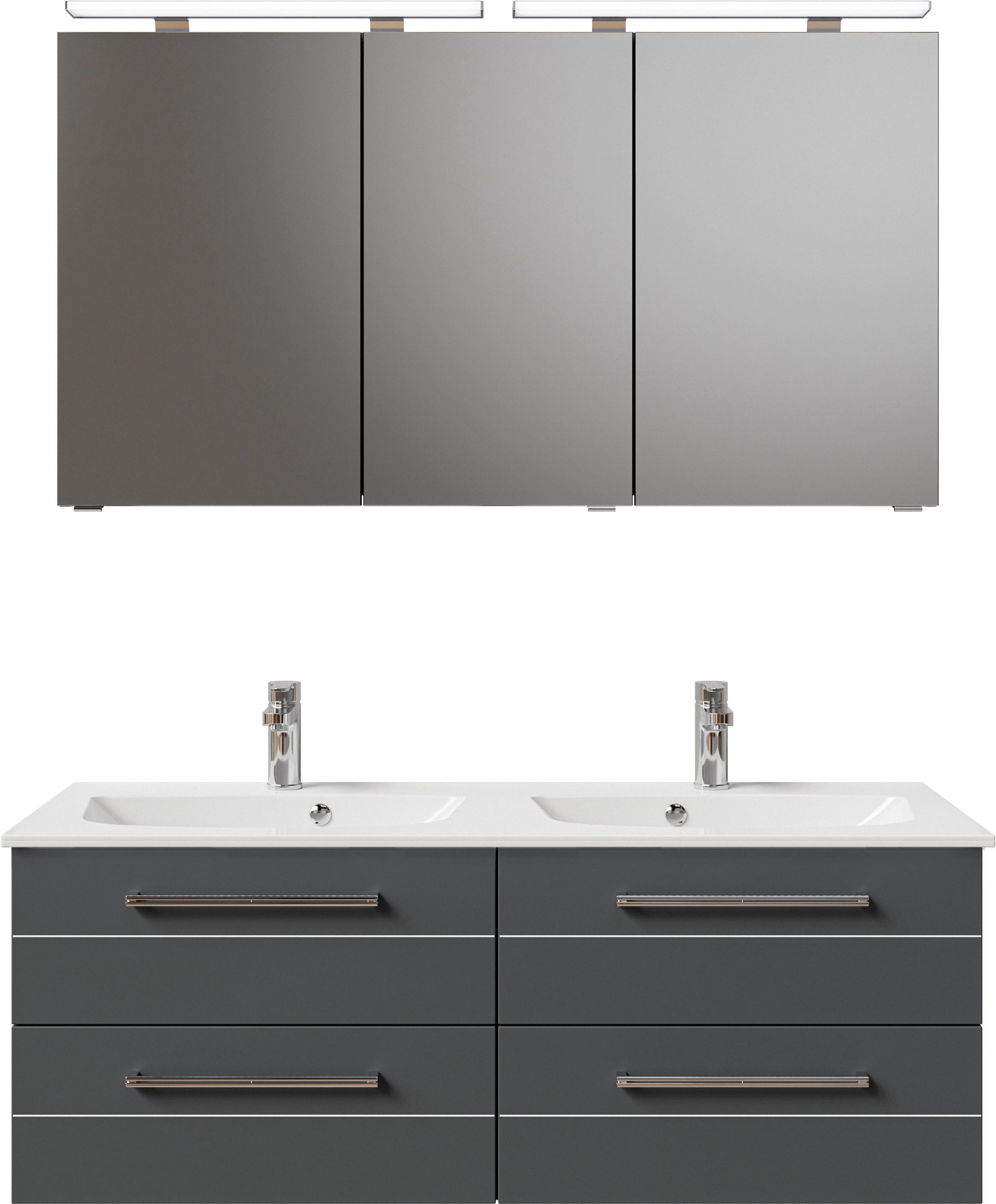 Saphir "Serie 6025 2-teilig Mineralmarmor-Waschtisch mit LED-Spiegelschrank günstig online kaufen