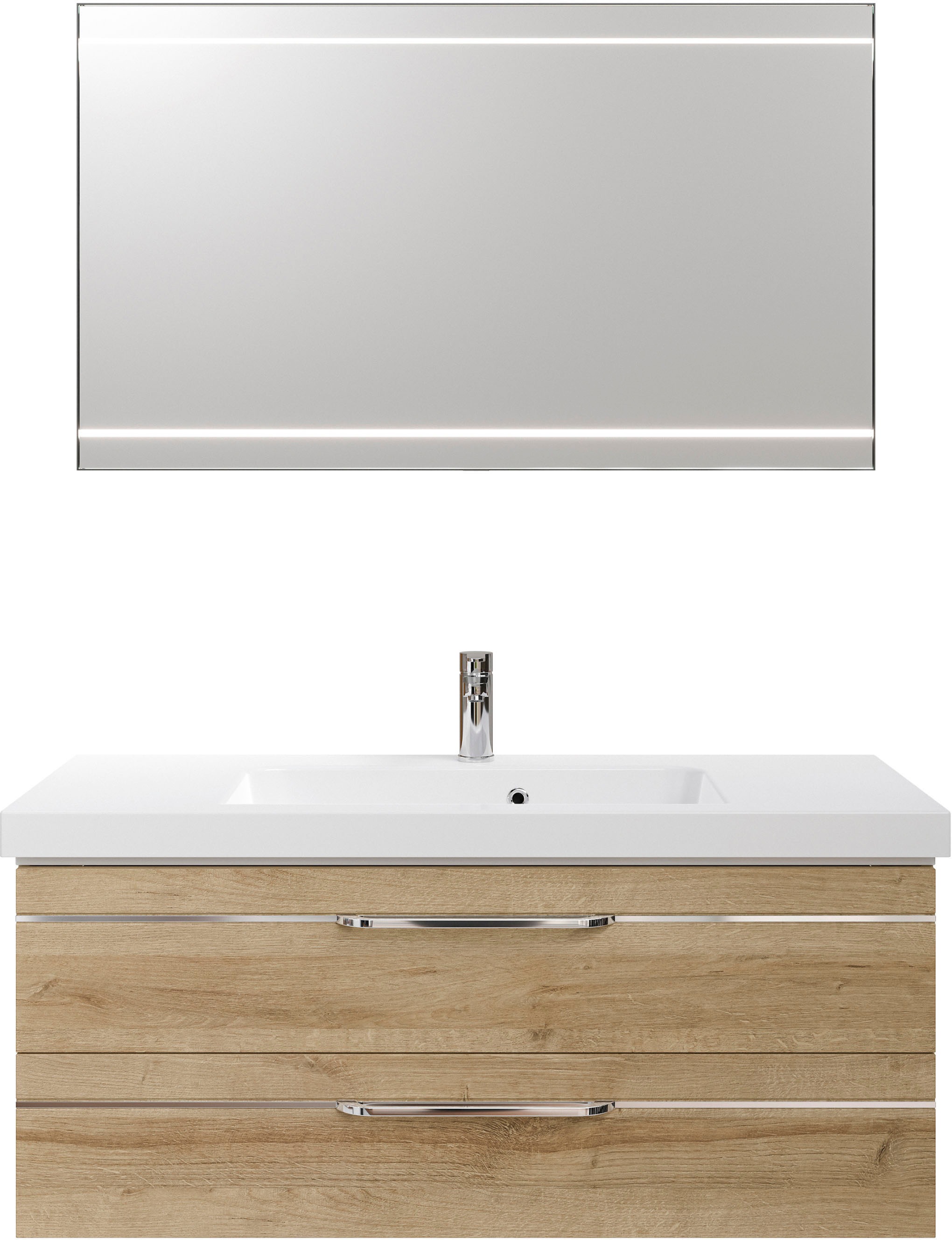 Saphir Badmöbel-Set "Balto 2-teilig Mineralmarmor-Waschtisch mit LED-Spiege günstig online kaufen