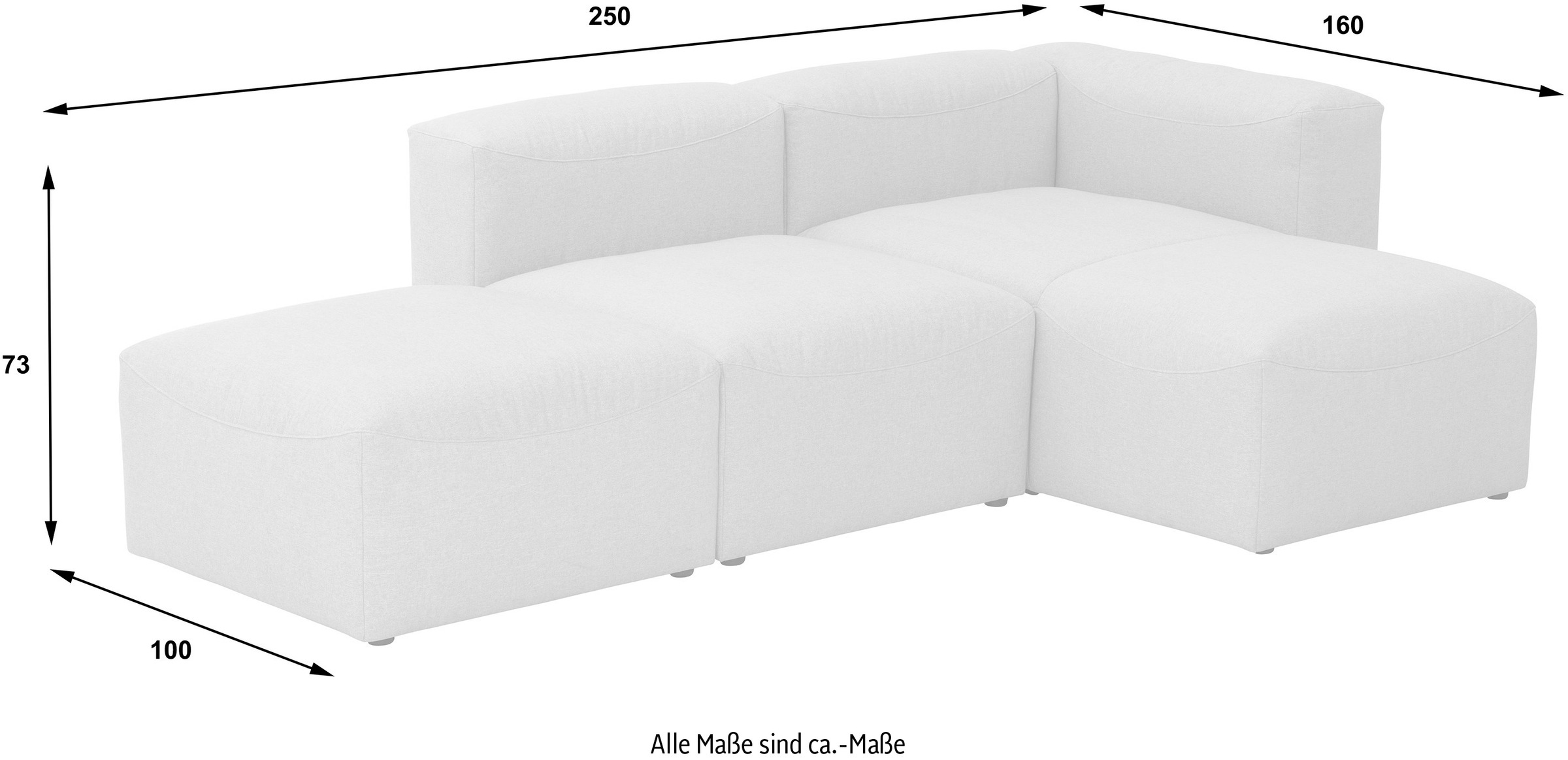 Max Winzer® Ecksofa »Lena«, (Spar-Set, 3 St.), Sofa-Set 03 aus 3 Sitz-Elementen, individuell kombinierbar