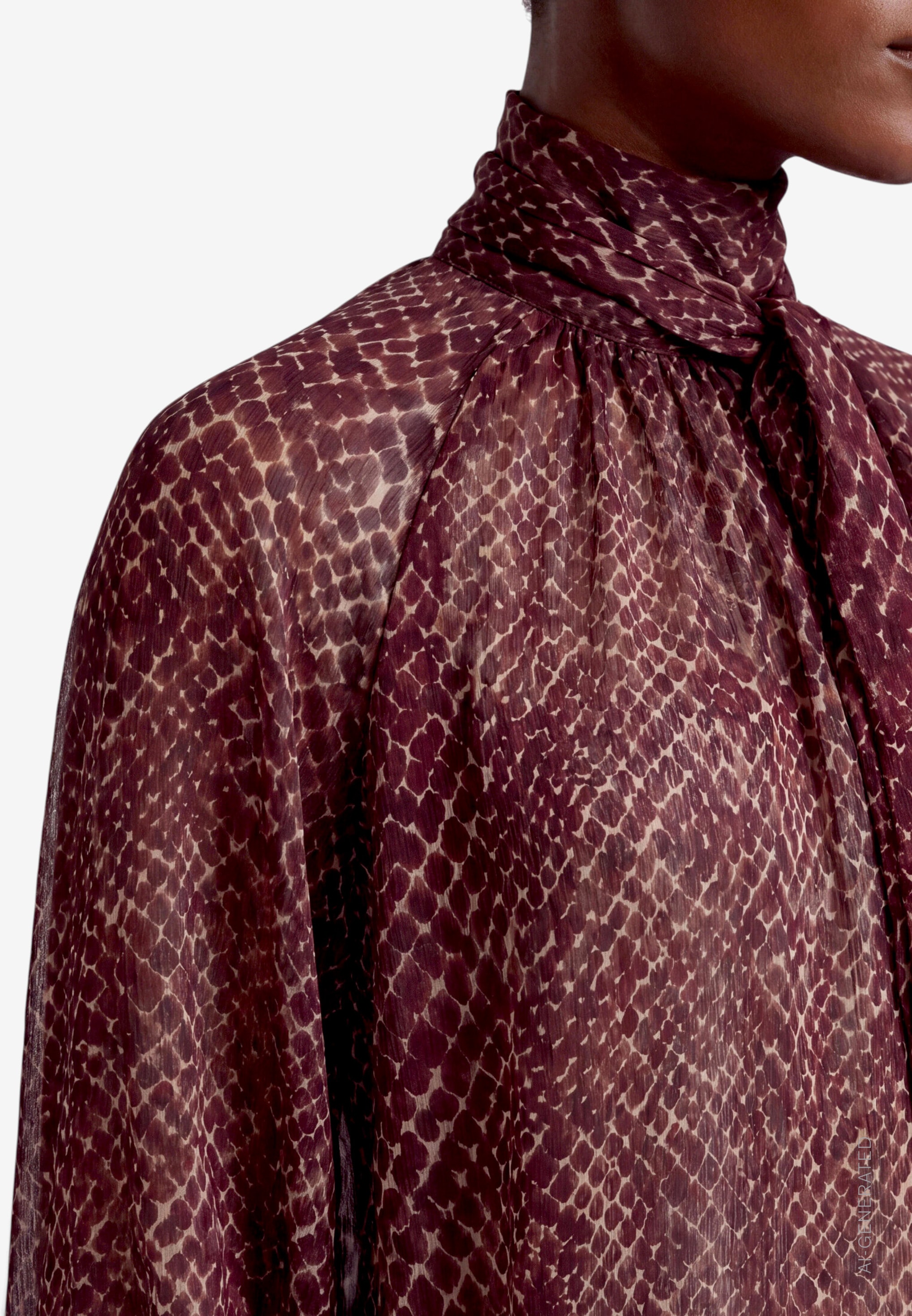 Zero Langarmbluse Schluppenbluse mit Animalprint