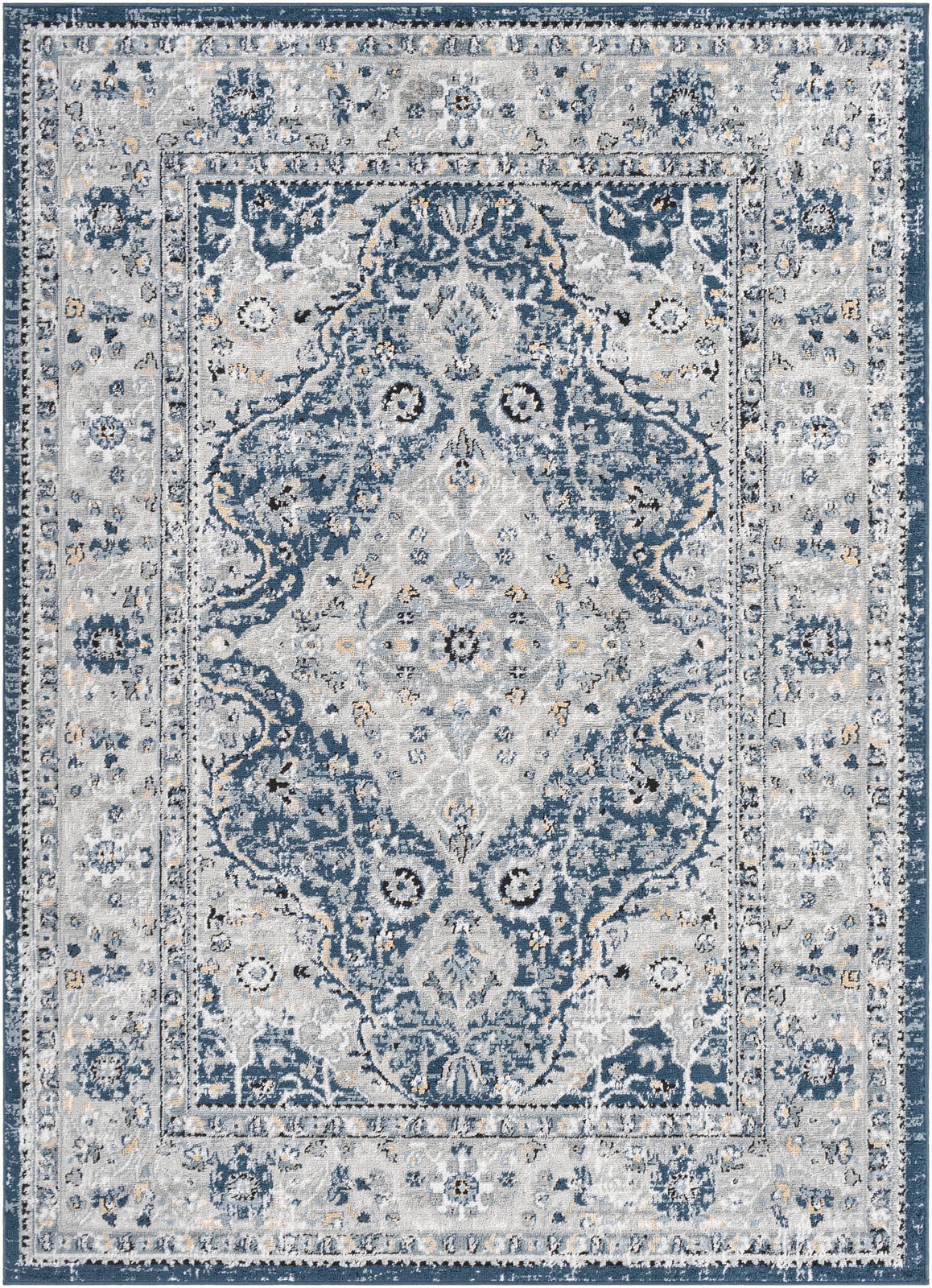 Livabliss Teppich »VIENNA« rechteckig 10 mm Höhe Boho Kurzflor Orientteppich, Wohnzimmer, Schlafzimmer, Blau