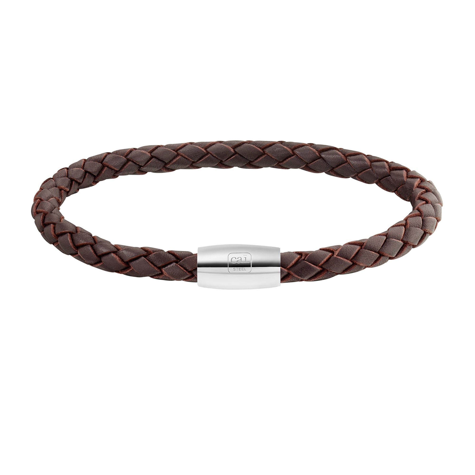 Armband »Edelstahl Leder braun 20cm«