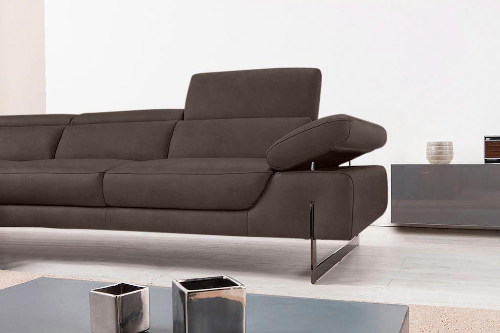 Egoitaliano Ecksofa »Queenie, extravagantes Sofa mit erstklassigem Sitzkomfort«, mit verstellbarer Armlehne und Kopfteilen für Wohlfühlkomfort