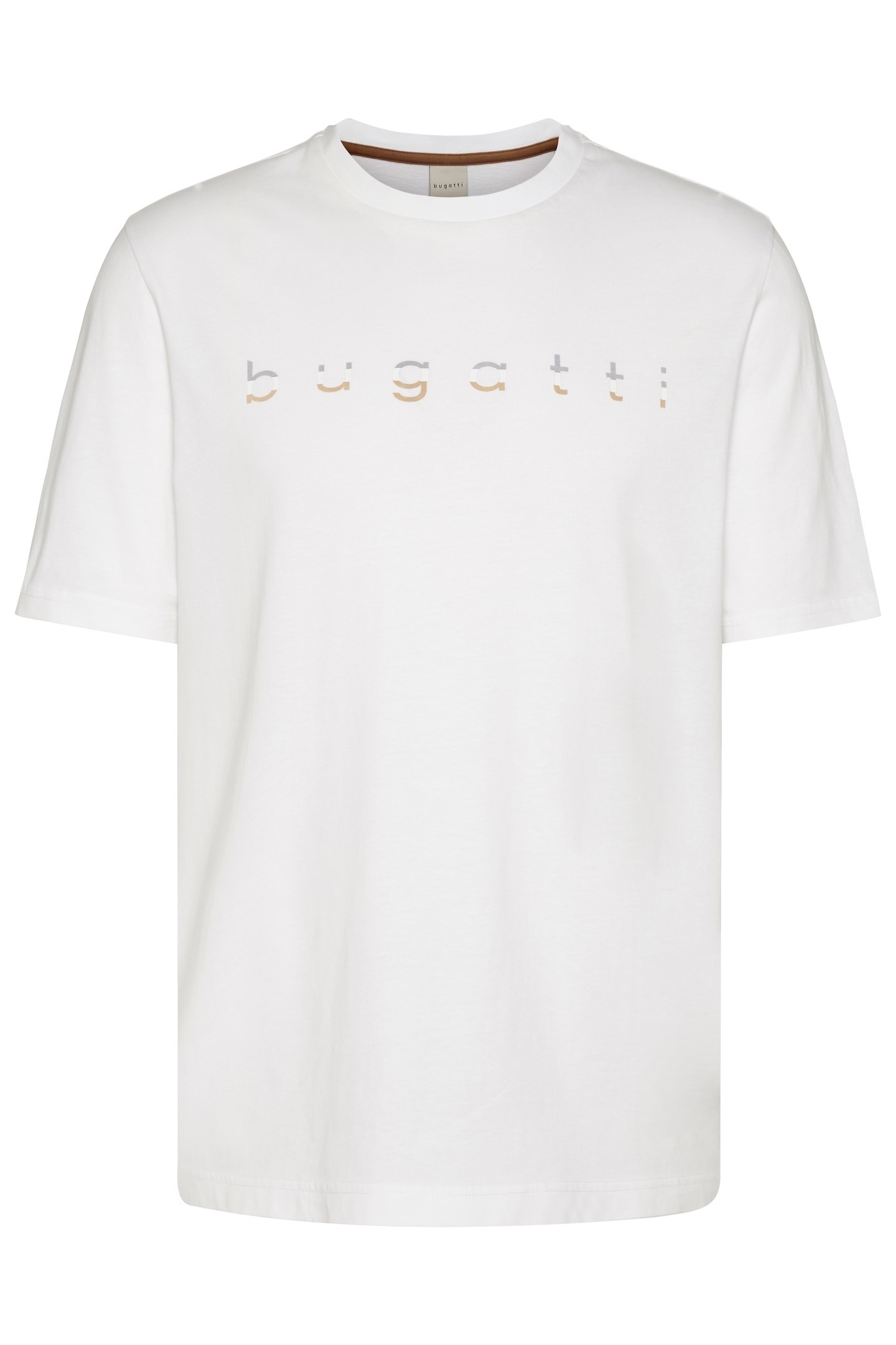 bugatti Rundhalsshirt mit dreifarbigem bugatti-Print
