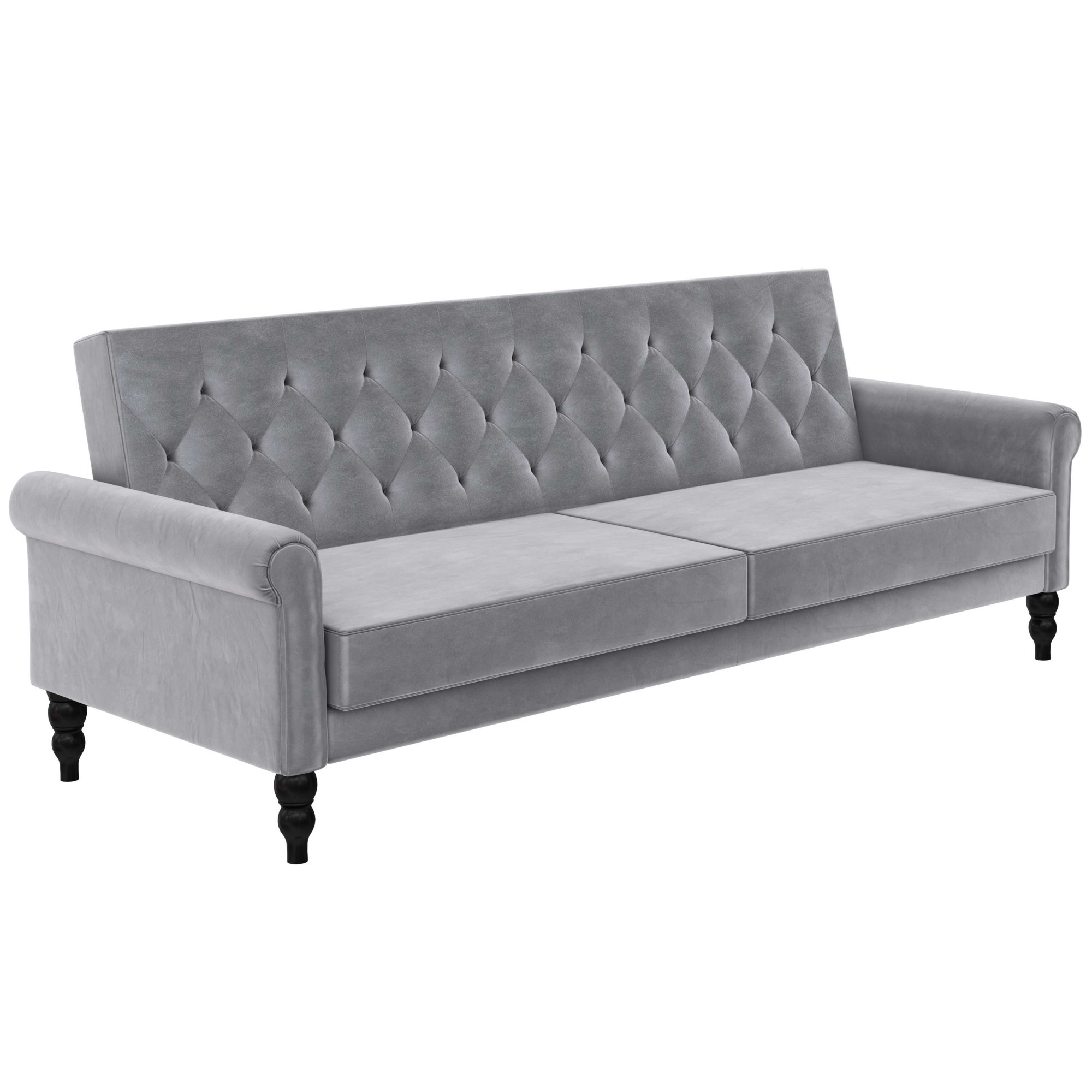 Thumbnail - Dorel Home 3-Sitzer "Tyne" Schlafsofa 222 cm, Bettfunktion (110/190cm), pflegeleichter Velours