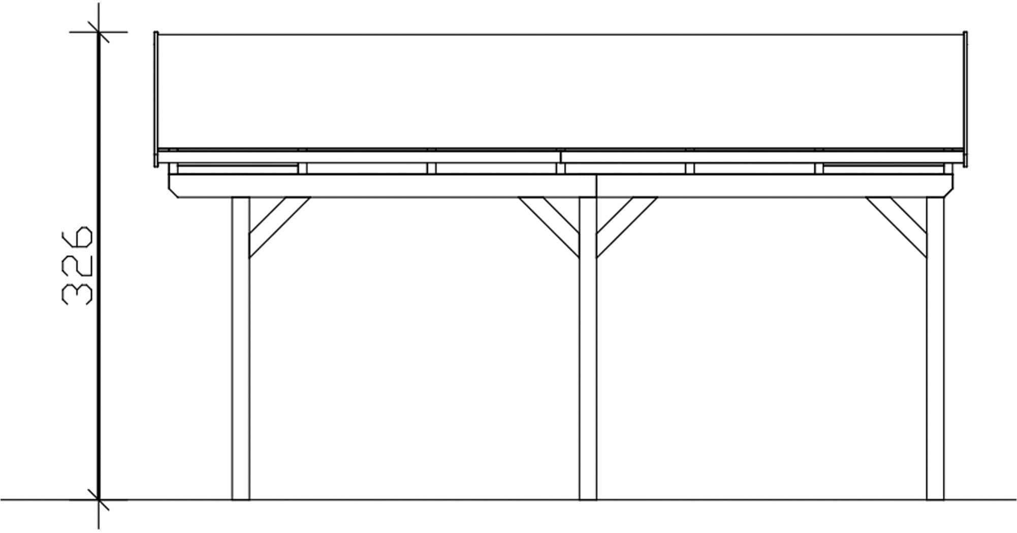 Skanholz Einzelcarport »Fichtelberg«, 379 cm, Anthrazit