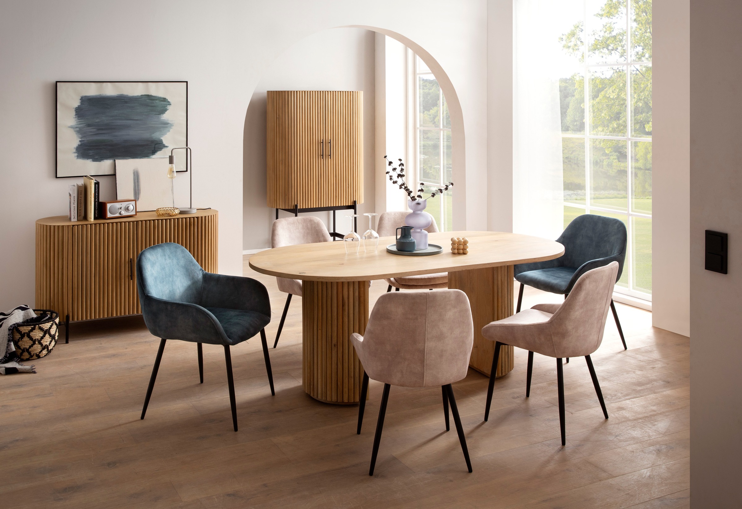 SIT Mehrzweckschrank, (1 St.), Lamellen-Design im Retro Stil