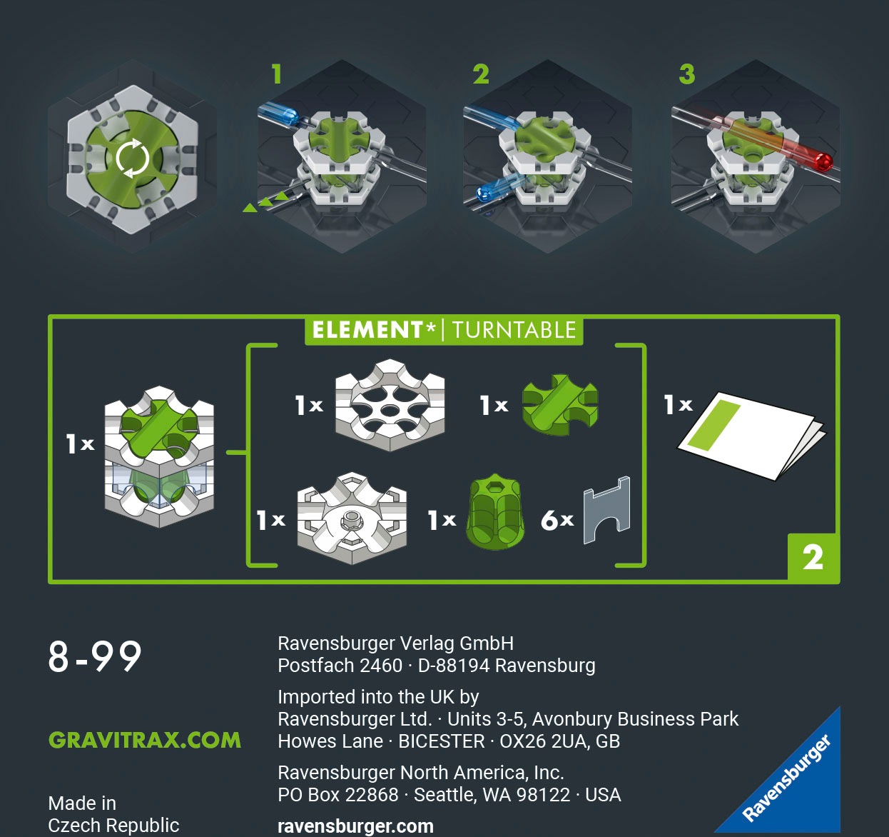Ravensburger Kugelbahn-Bausatz »GraviTrax PRO Element Turntable«, Made in Europe