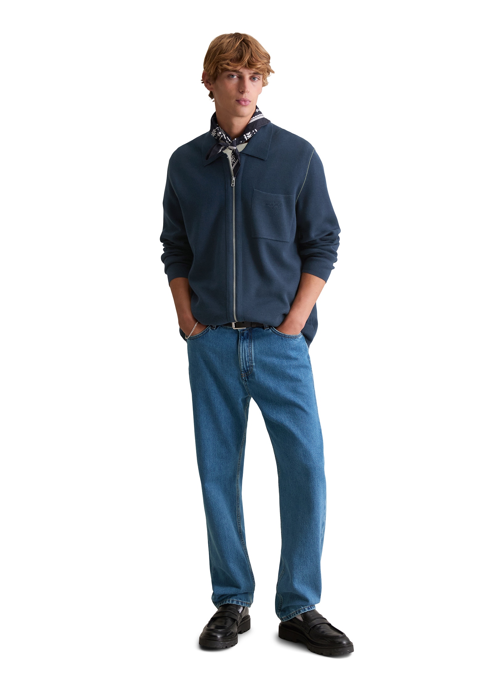 Marc O'Polo DENIM Cardigan »mit Reißverschluss und Polokragen«