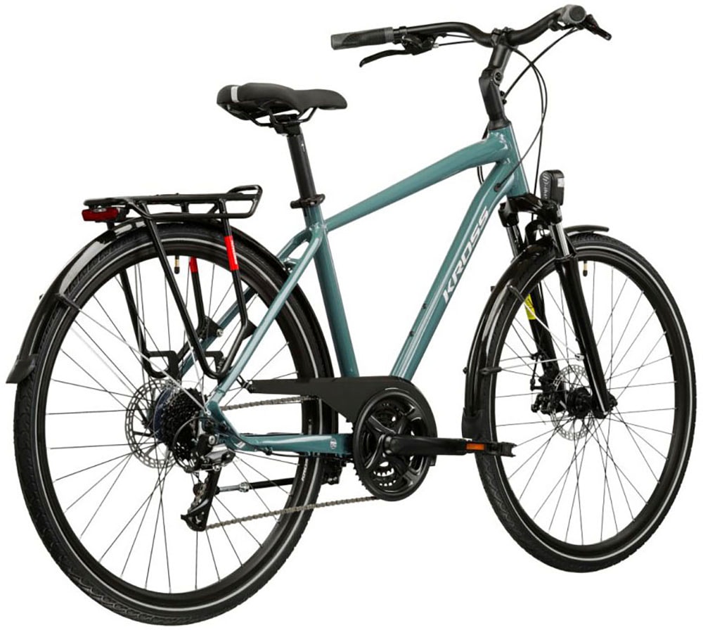 Kross Trekkingrad »Herren-Trekkingrad 28" Trans 3.0 Grün 24 Gänge« 24 Gang Shimano ACERA M3020 Schaltwerk Kettenschaltung