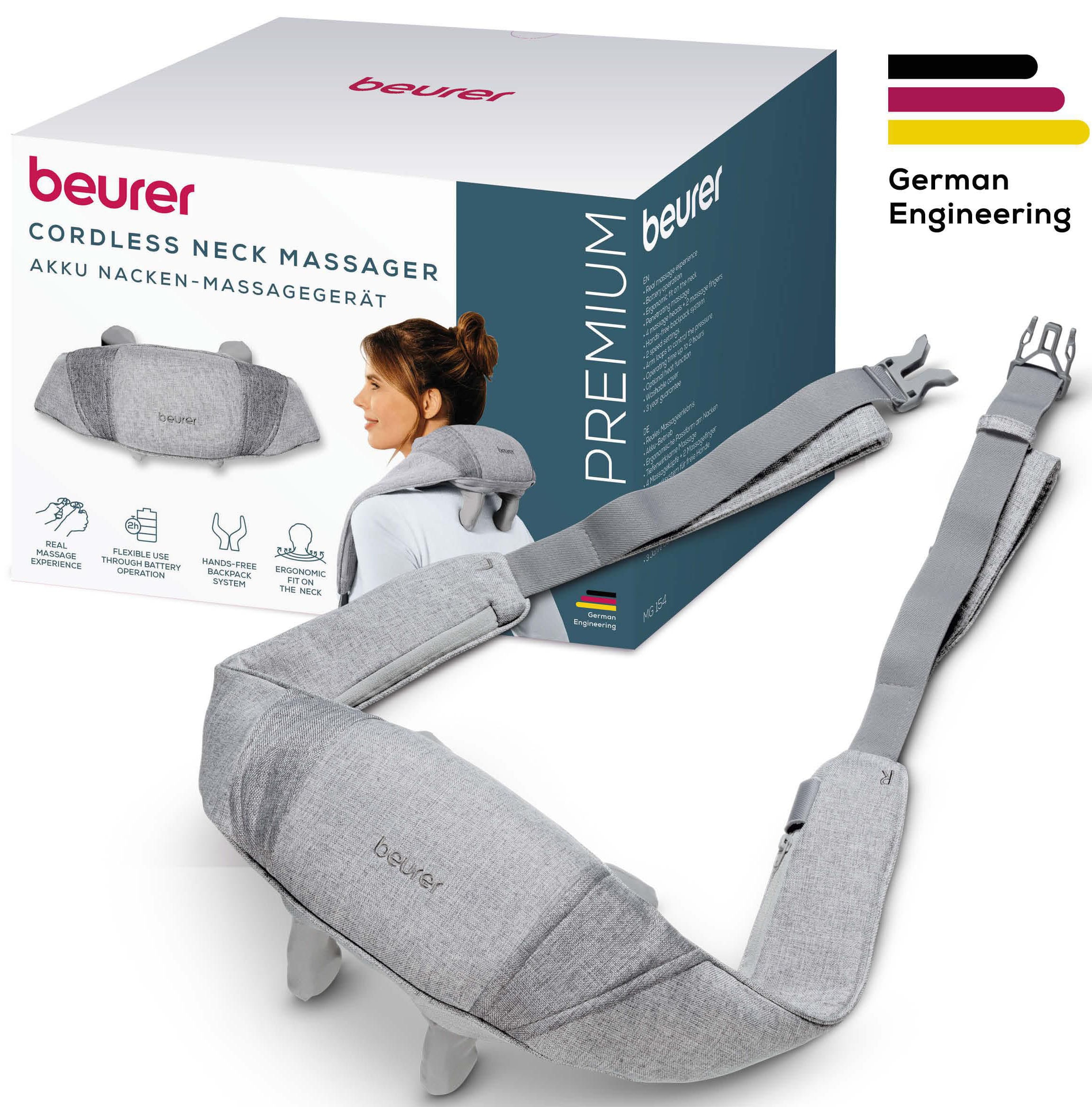 BEURER Nacken-Massagegerät »MG 154 mit Wärmefunktion, für Schultern und Nacken«, der Wellnessmoment im Alltag, kabellose Nutzung