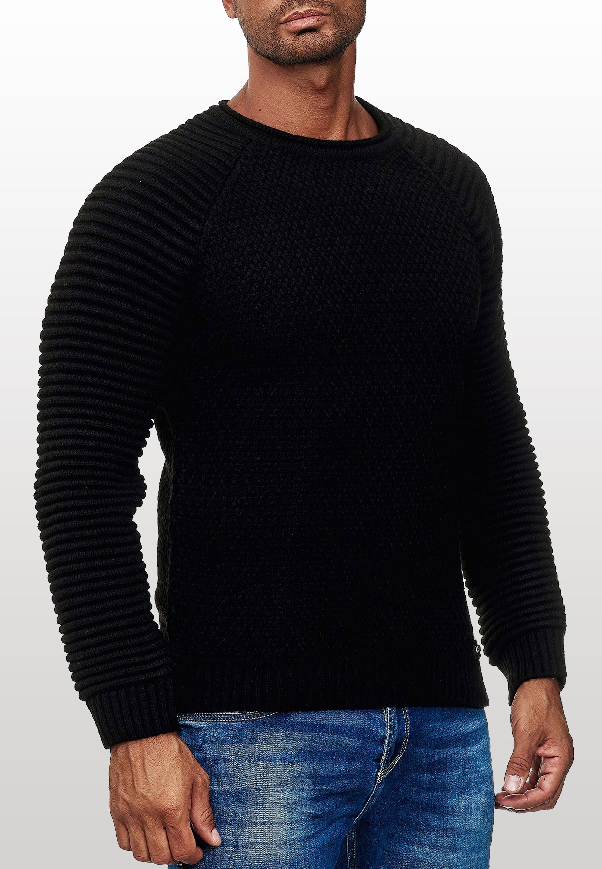 Strickpullover, in modischem Grobstrick-Design