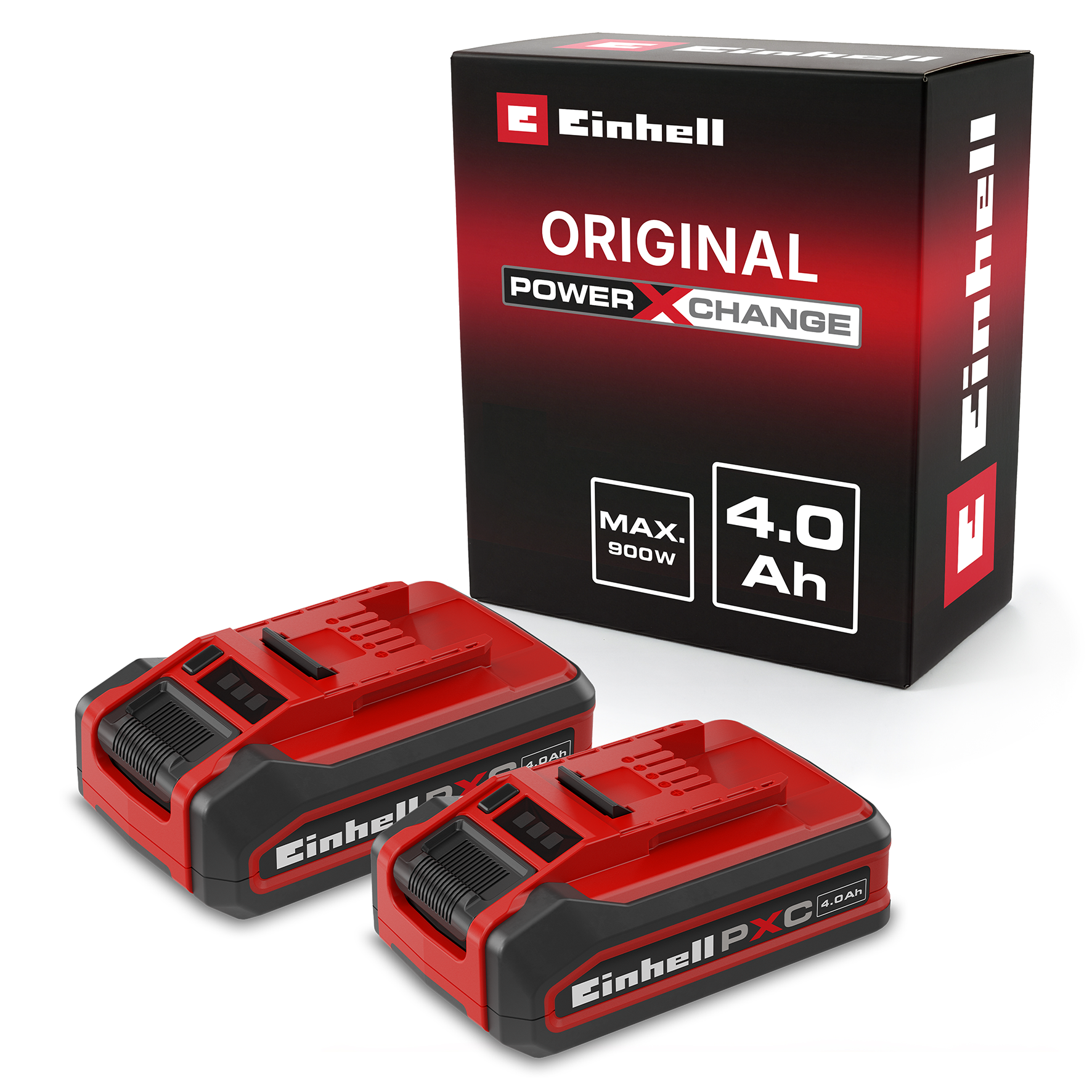 EINHELL Akku "»PXC Plus Twinpack«", 18 V, rot, Akkumulatoren, 18 V, 4 Ah, universell verwendbar für alle Power X-Change Geräte