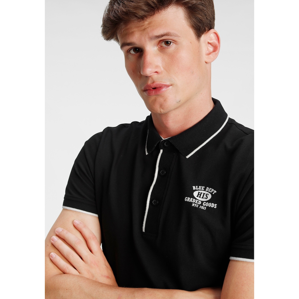 H.I.S Poloshirt, in Pique Qualität, mit bedrucktem Innenkragen