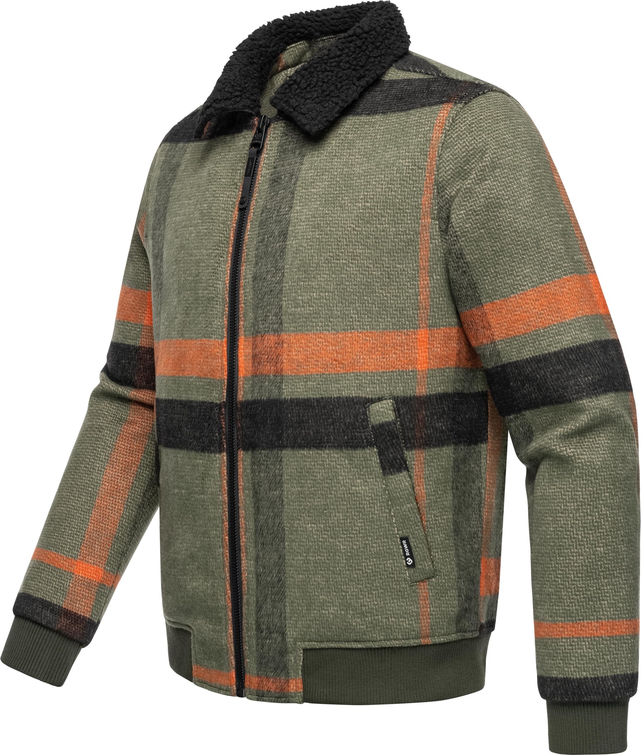Ragwear Outdoorjacke »Sivval Check«, ohne Kapuze, Warme Herren Übergangsjacke mit kuscheligem Kragen