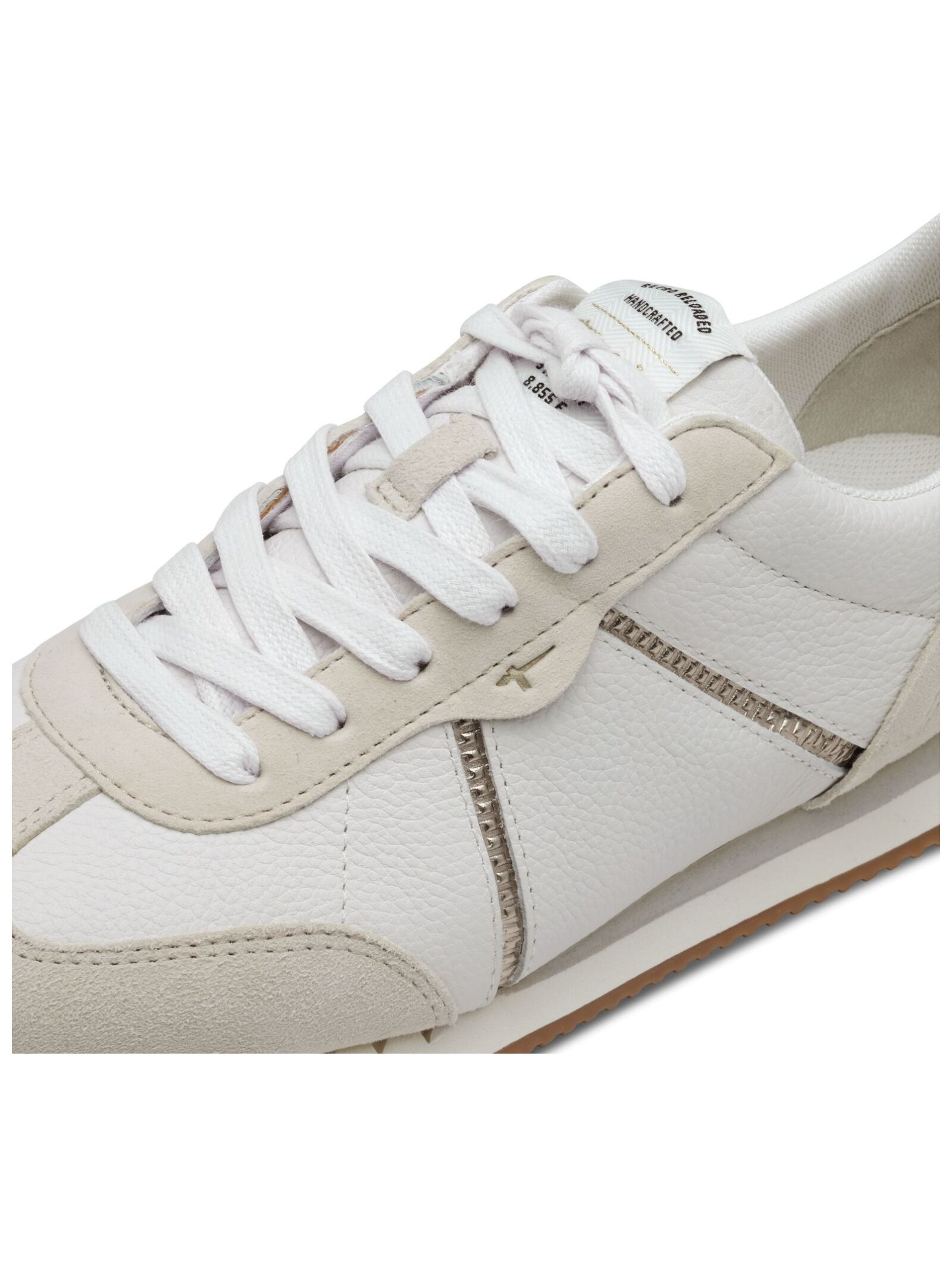 Sneaker TAMARIS "Tamaris Sneaker Leder/Synthetik", Damen, Gr. 40, weiß (weiß, gold), Leder, Synthetik, Schuhe Sneaker 2
