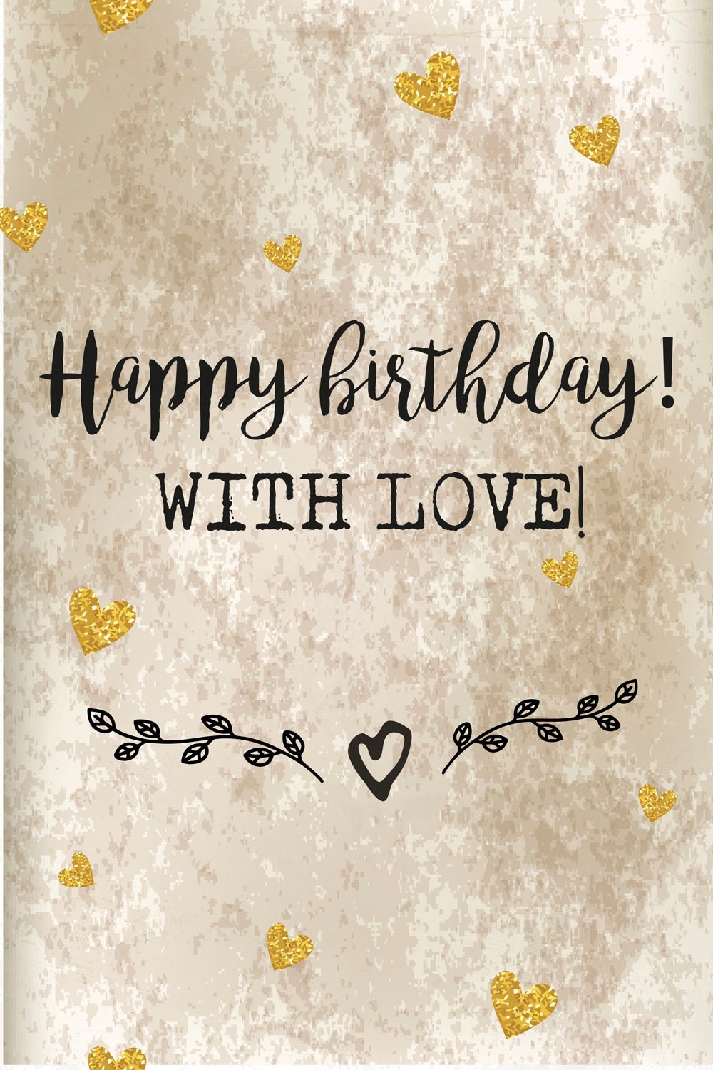 queence Metallbild "Birthday with Love", Schriftzüge-Schriftzug-Herzen, (1 günstig online kaufen