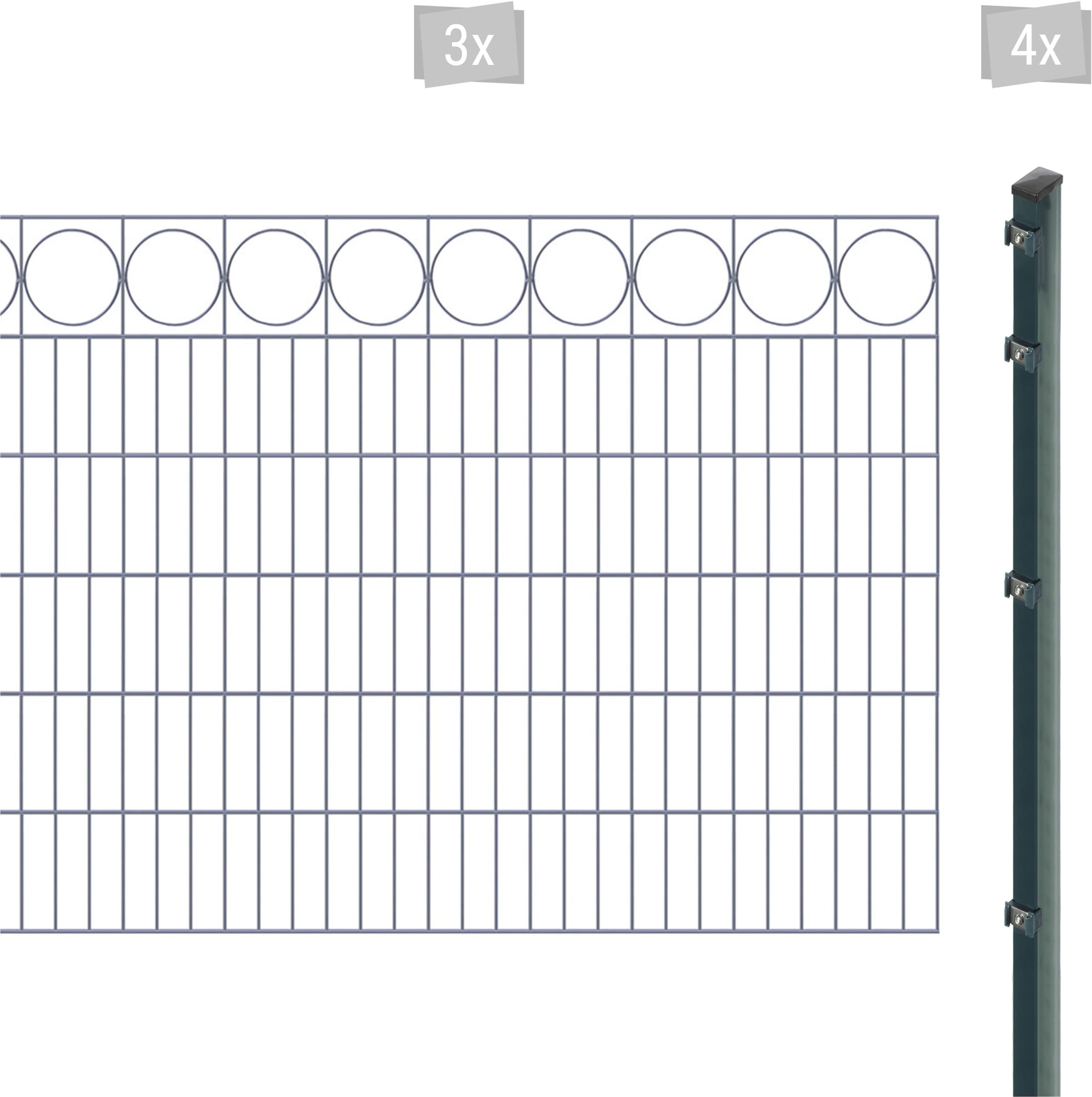 Arvotec Doppelstabmattenzaun "EXCLUSIVE 120 zum Einbetonieren "Ring" mit Zierleiste", Zaunhöhe 120 cm, Zaunlänge 2 - 60 