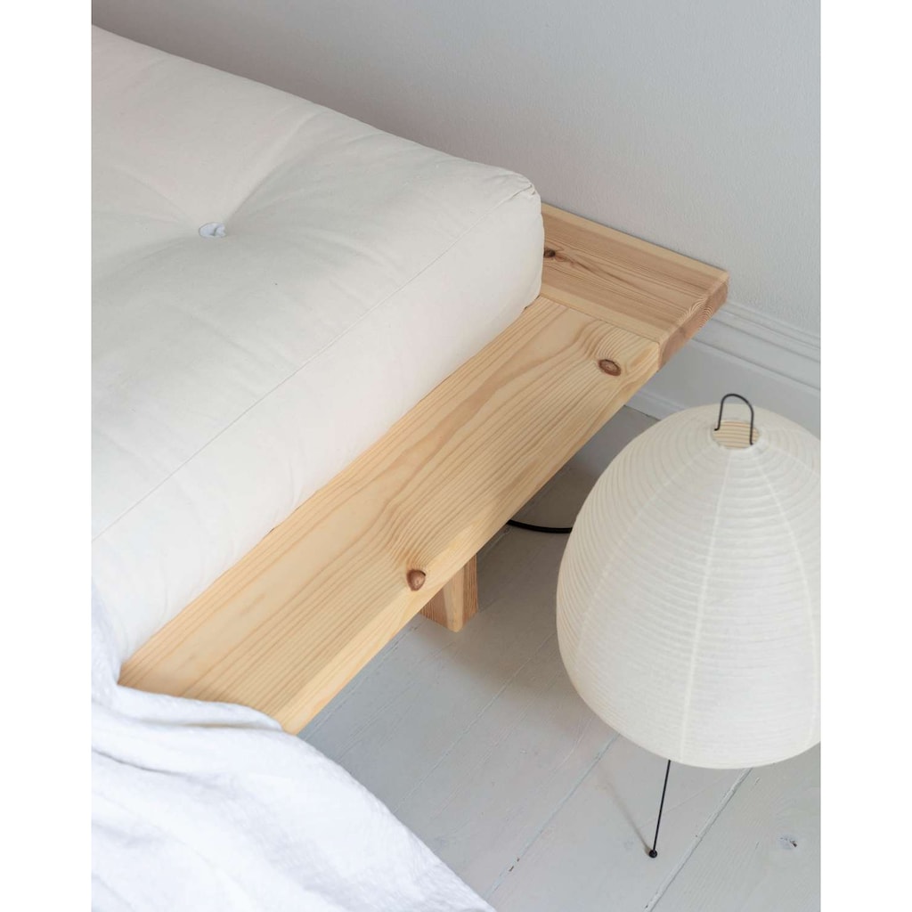 Karup Design Bettgestell »JAPAN BED, Futonbett, Bodenbett, Holzrahmen, Jugendbett, Holzbett«, Massivholzbett mit Lattenrost, Kiefer massiv, Doppelbett ohne Kopfteil