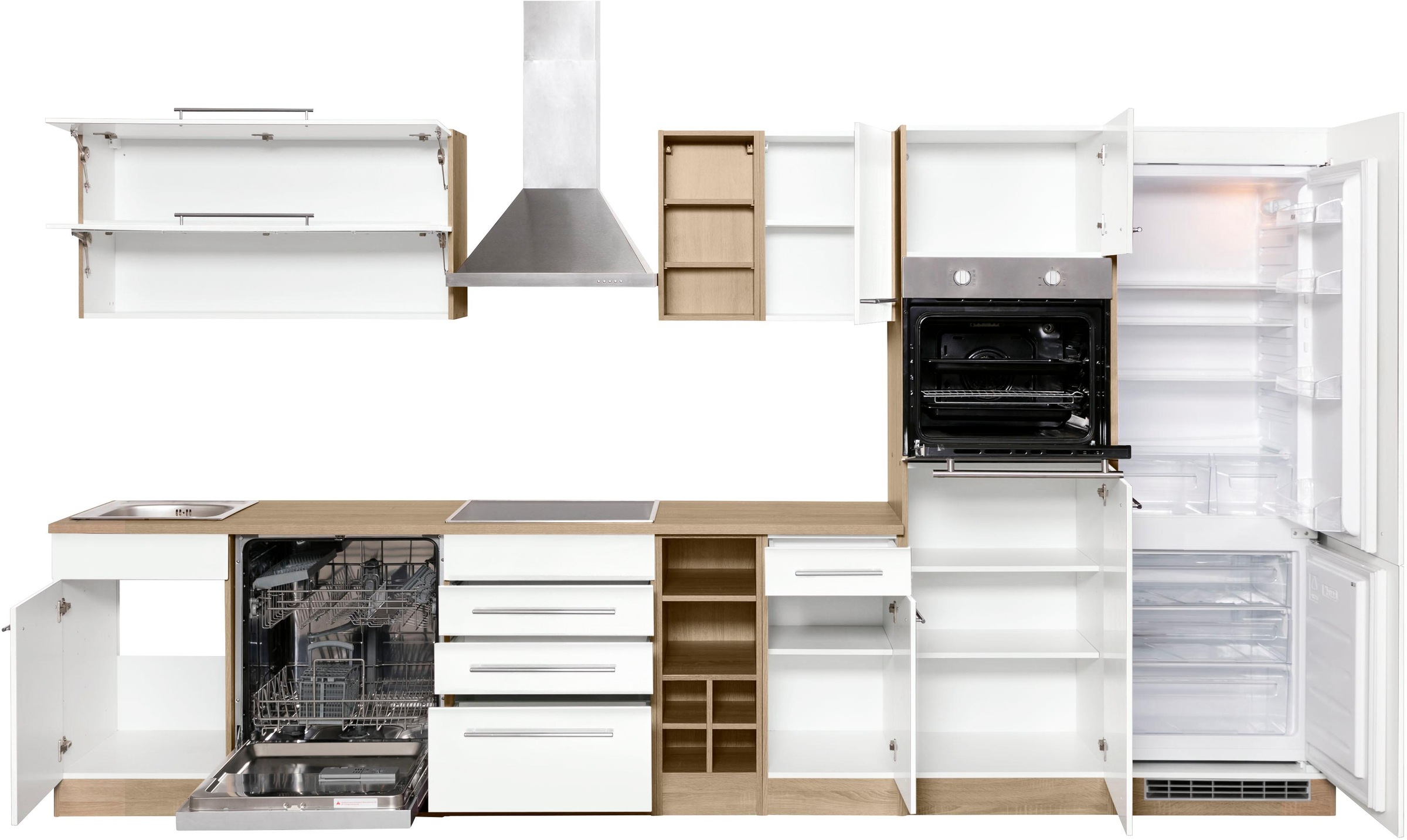 KOCHSTATION Küchenzeile »KS-Eton«, mit E-Geräten, Breite 360 cm