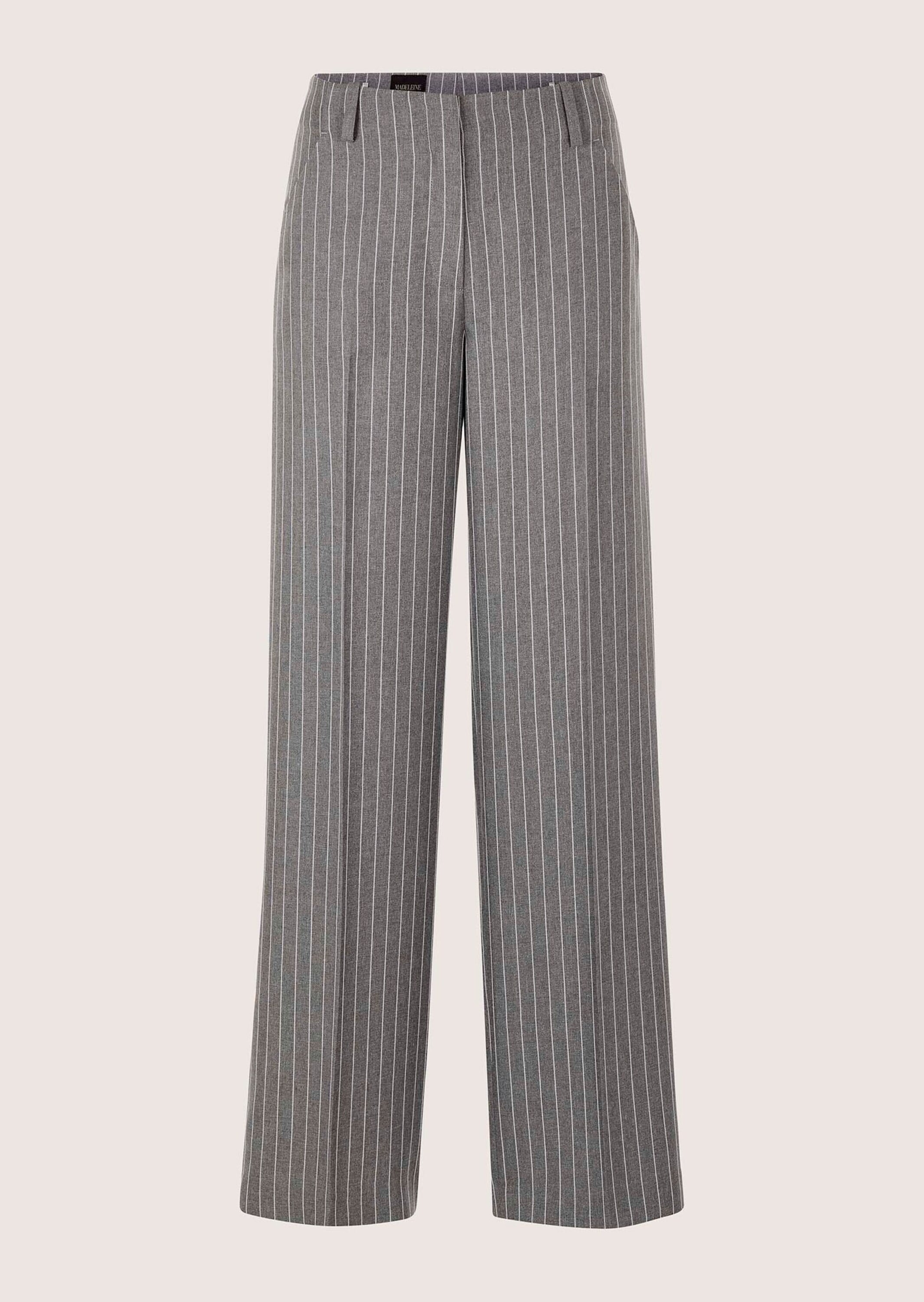 MADELEINE "Jerseyhose Bügelfaltenhose mit Nadelstreifen" Weite, bundlose Nadelstreifenhose