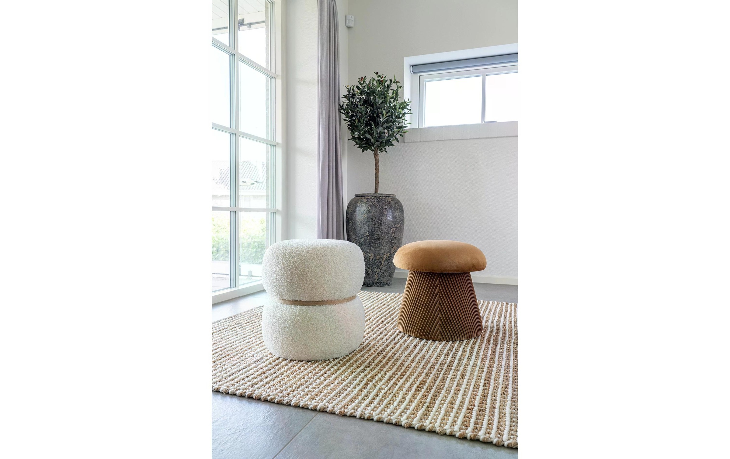 House Nordic Pouf »Hampton Goldbraun«