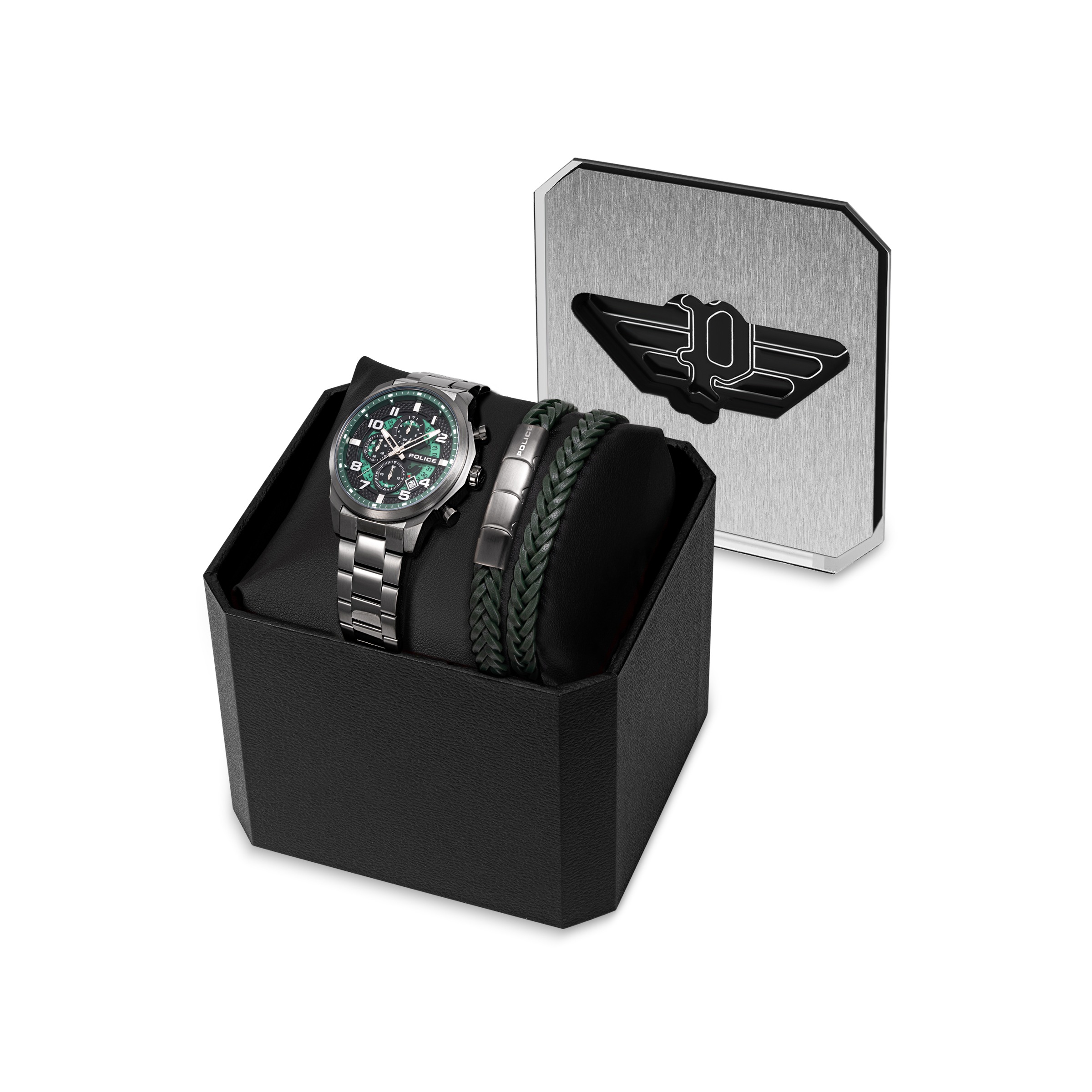 Police Chronograph »Soul Set« Quarzuhr, Armbanduhr, Herrenuhr, Edelstahlarmband