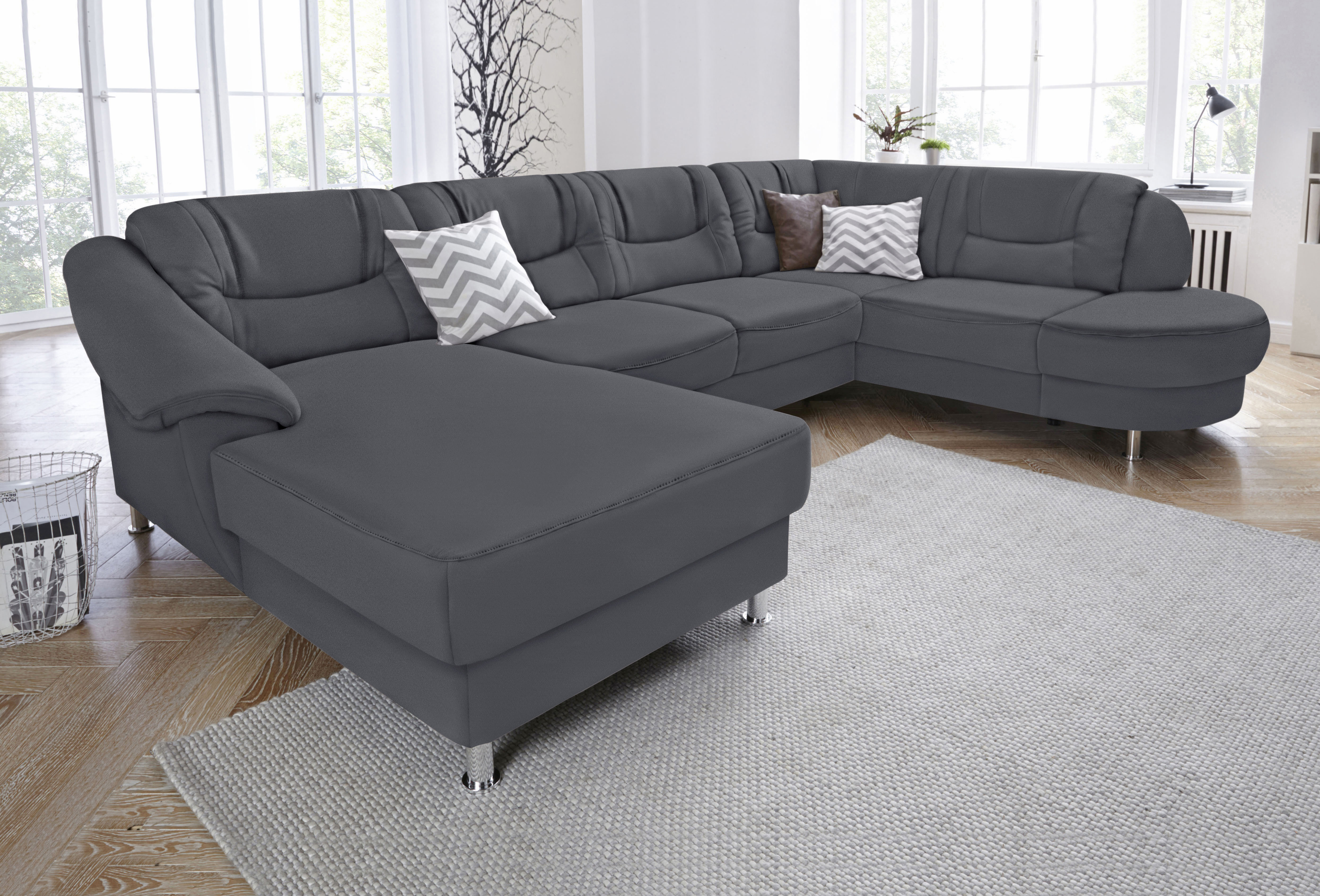 sit&more Wohnlandschaft "Salsa U-Form" mit Federkern, wahlweise mit Schlaffunktion