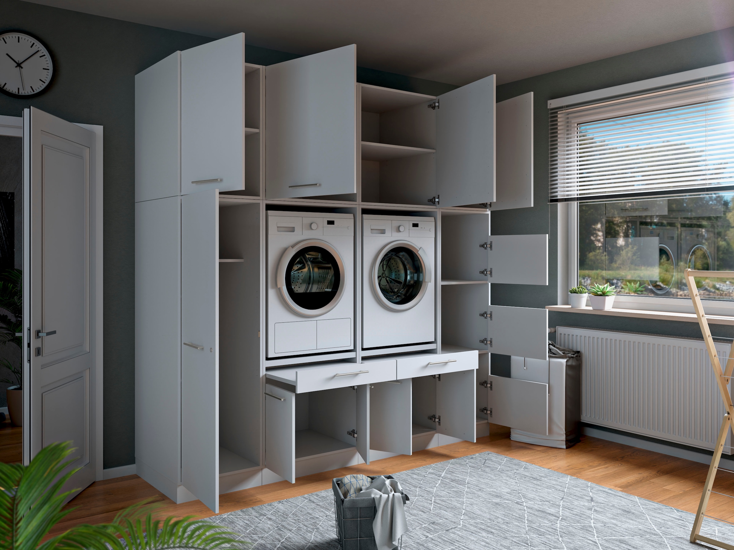 Laundreezy Mehrzweckschrank-Set »Laundreezy, 8-tlg. Mehrzweckschrank-Set B/H/T 235/238/68 cm« 8 Stk. tlg.
