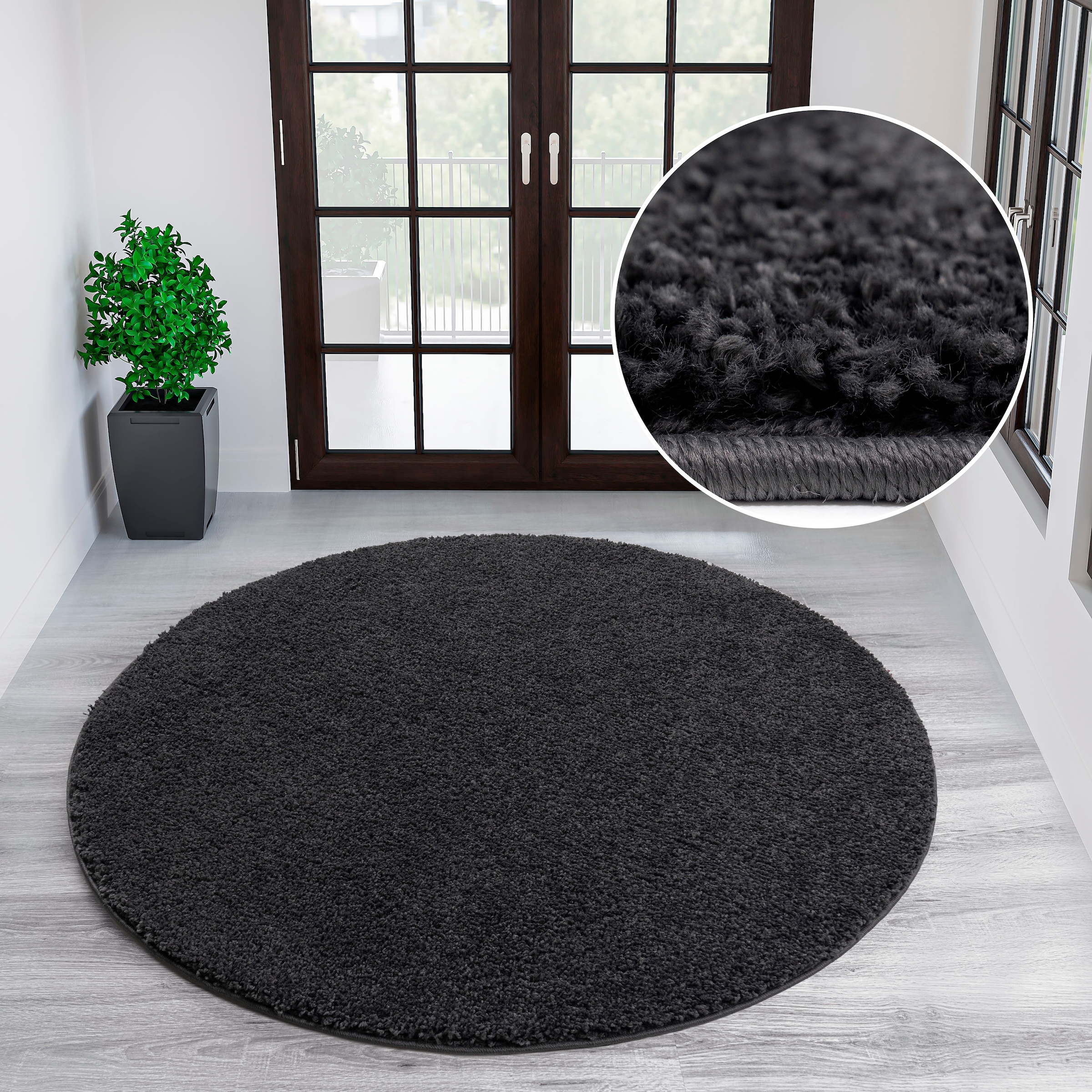 OTTO home Teppich "Viva rund" rund 45 mm Höhe Uni-Farben, einfarbig, besond günstig online kaufen